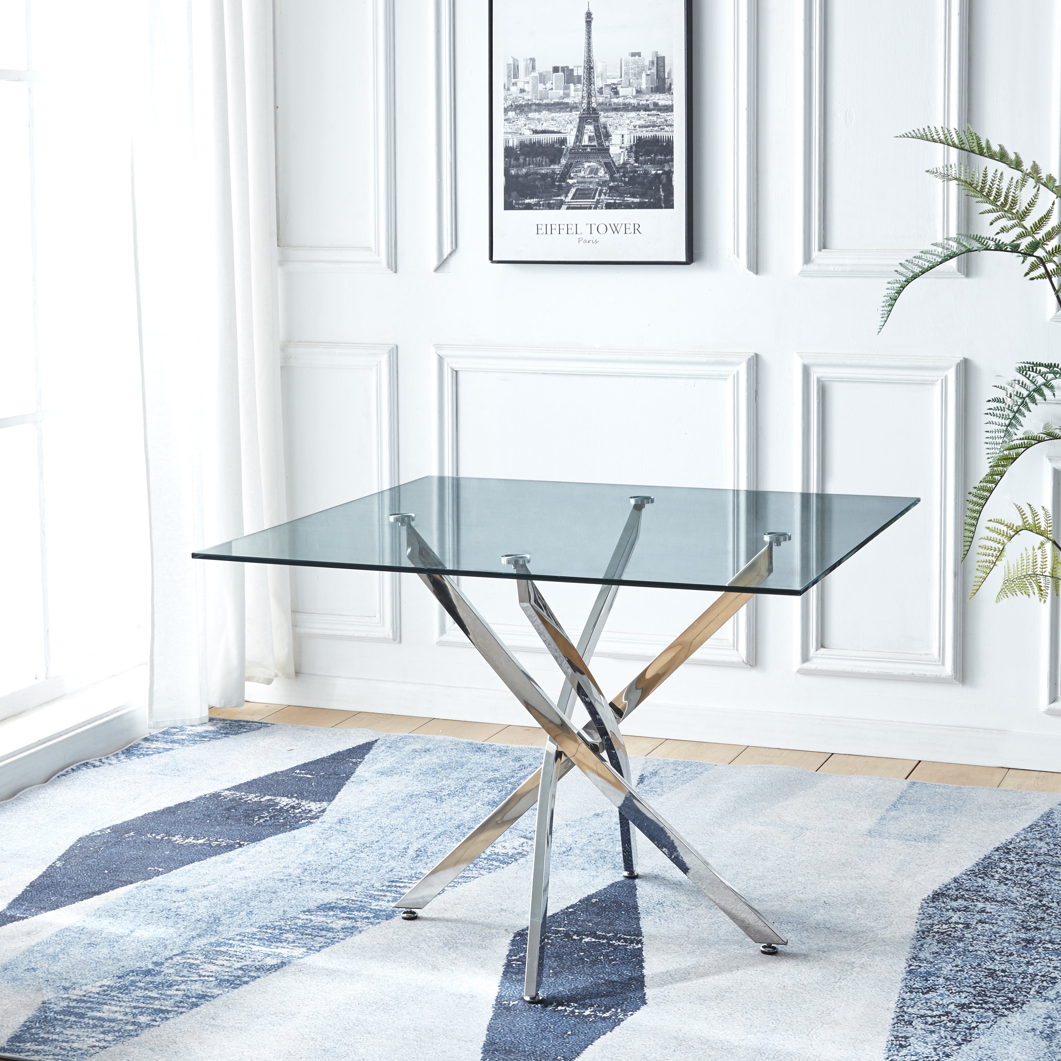 Vereniz Square Dining Table Silver