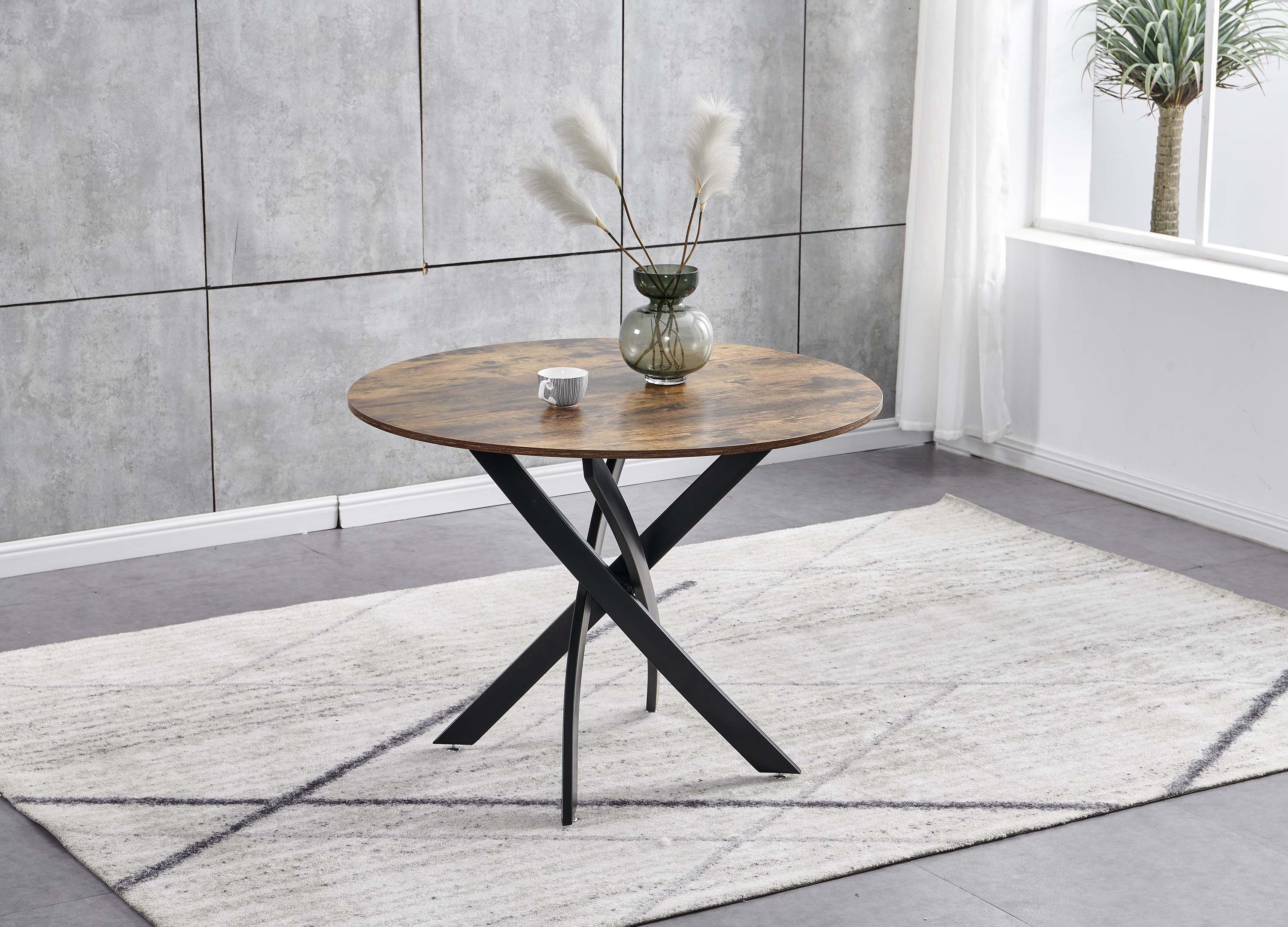 Esmerald Round Dining Table Brown