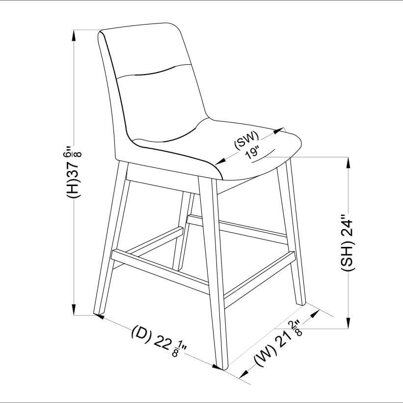 Danilo Counter Stool Dark Gray