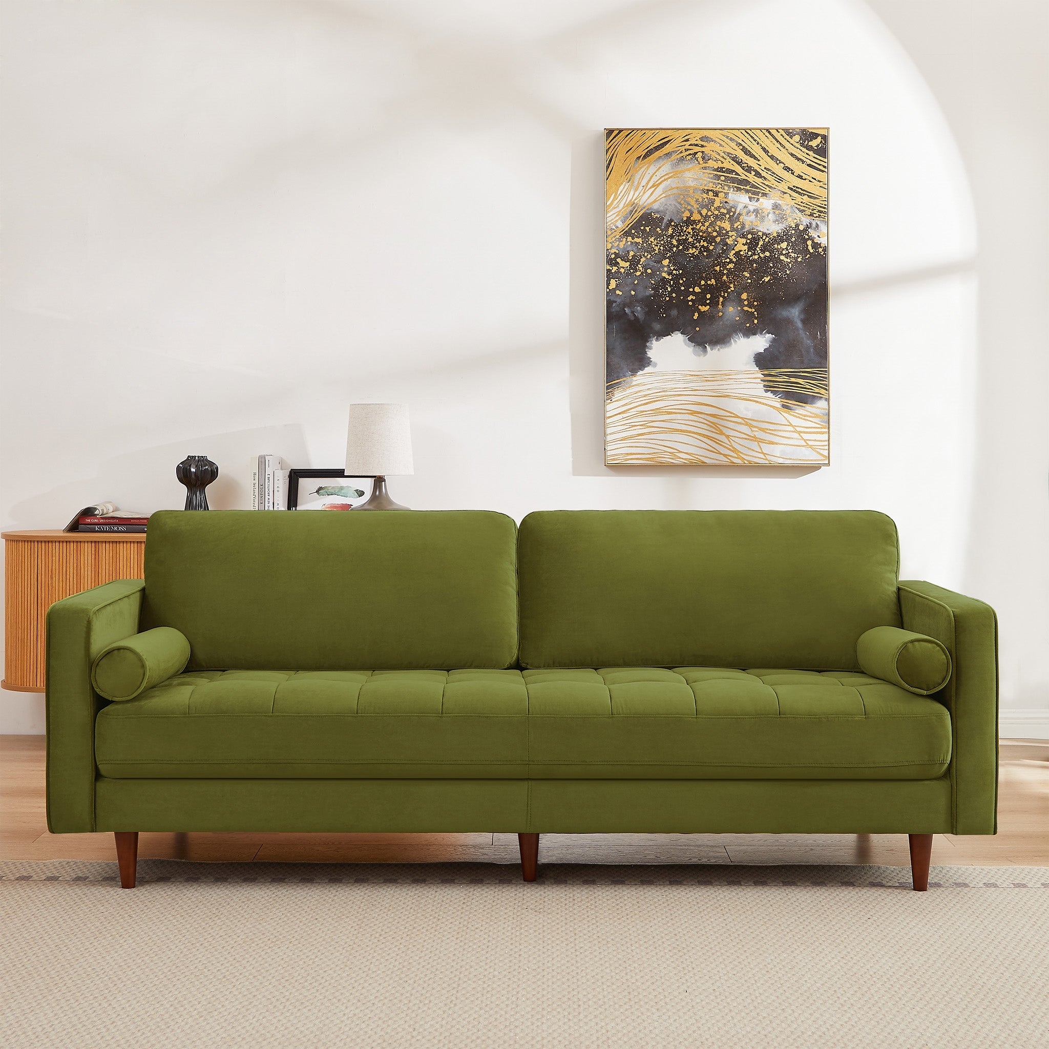 Daphne Pistachio Green Velvet Sofa