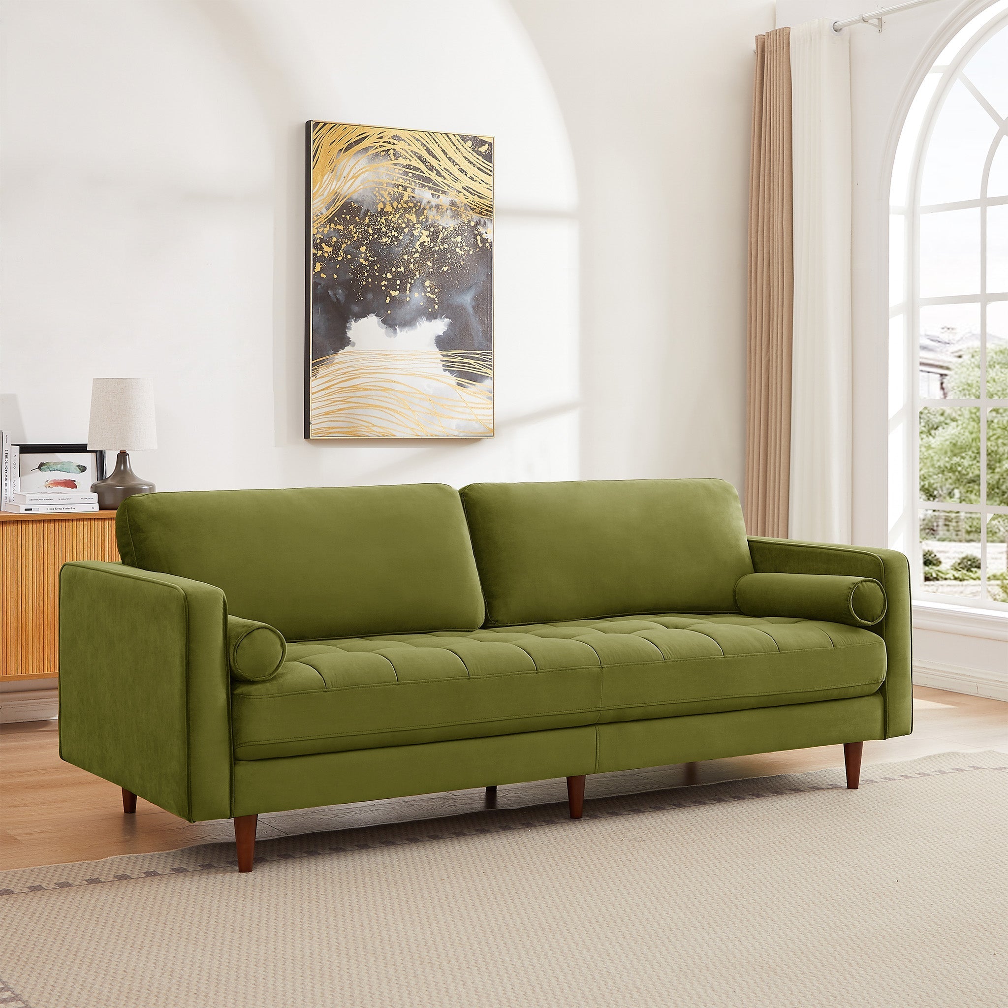 Daphne Pistachio Green Velvet Sofa