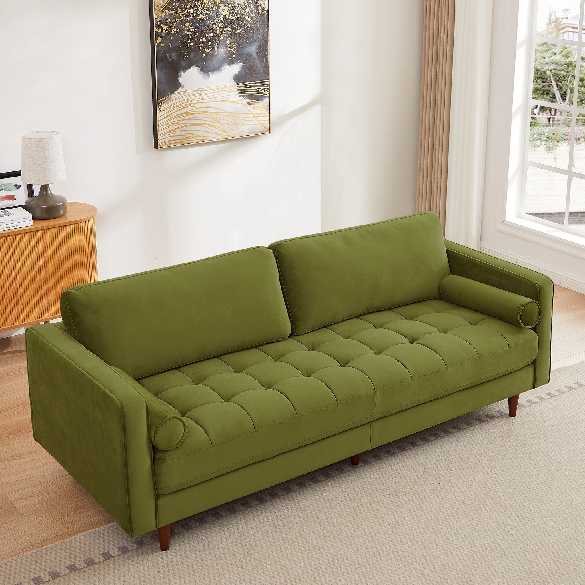 Daphne Pistachio Green Velvet Sofa