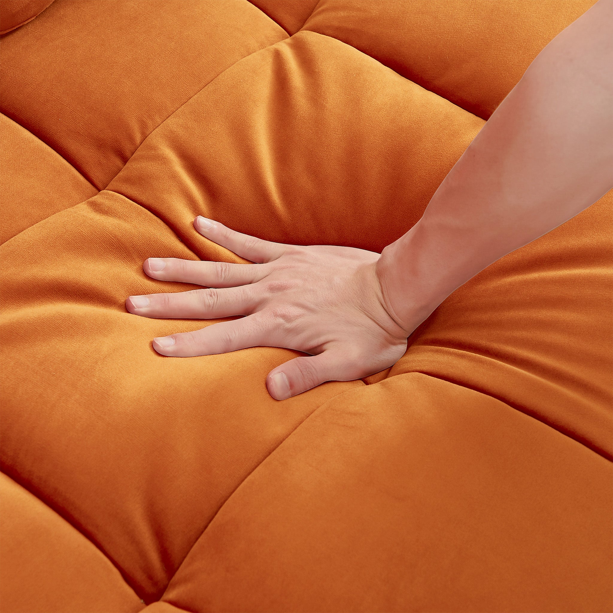 Daphne Modern Sofa Burnt Orange Velvet