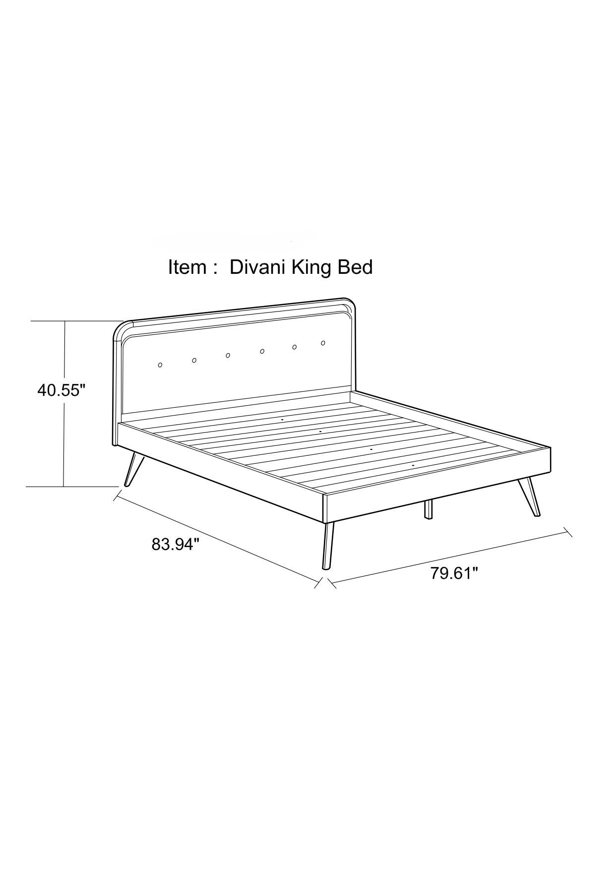 Modern Divani Platform Bed King