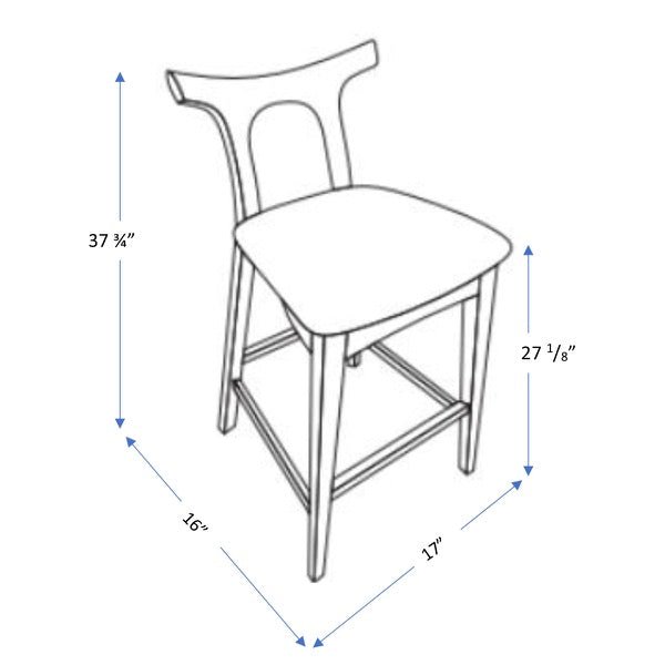 Dora Bar Stool 29" Black Leather