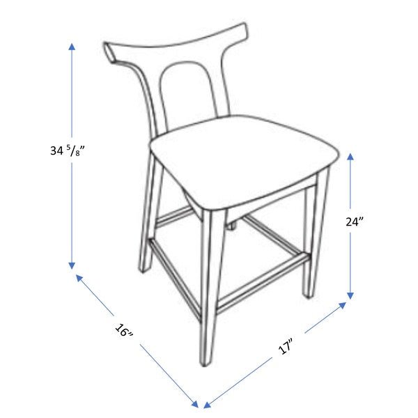 Dora Counter Stool 25" Black Leather