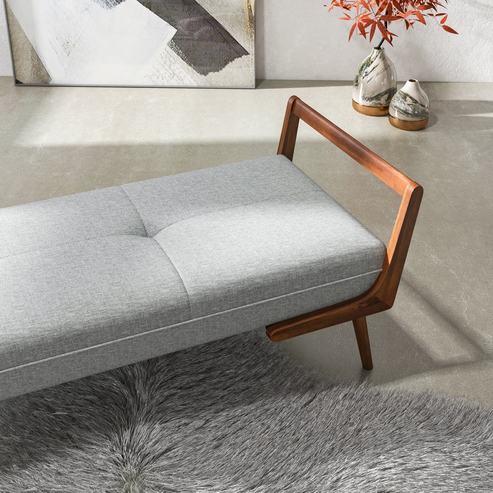 Dresden Bench Grey Fabric