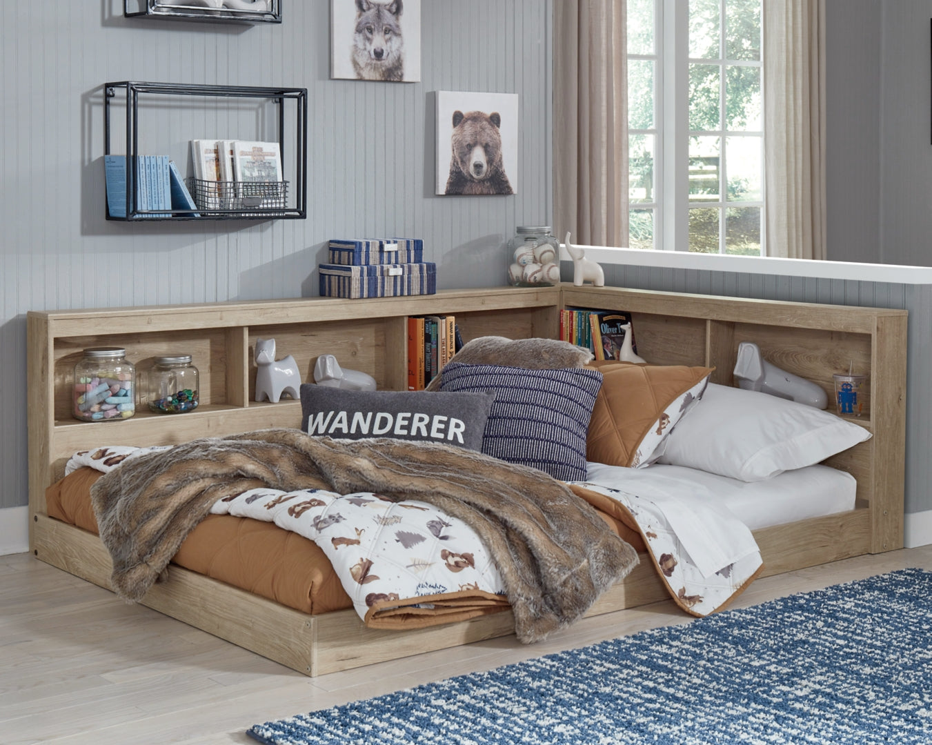 Oliah Full Bookcase Storage Bed