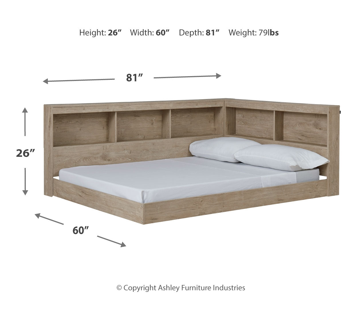 Oliah Full Bookcase Storage Bed