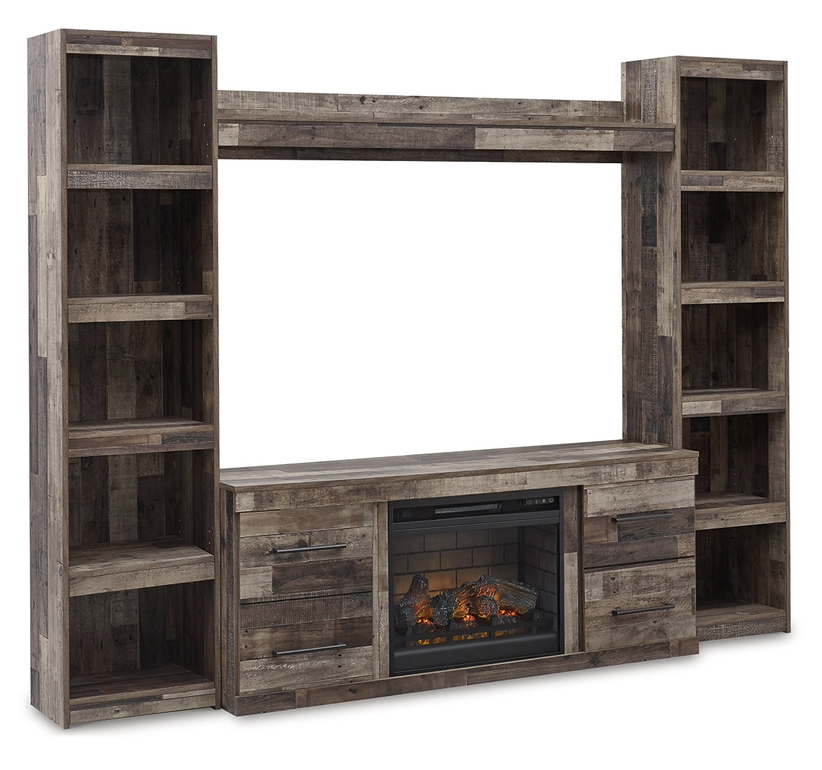 Derekson 4-Piece Entertainment Center with Electric Fireplace