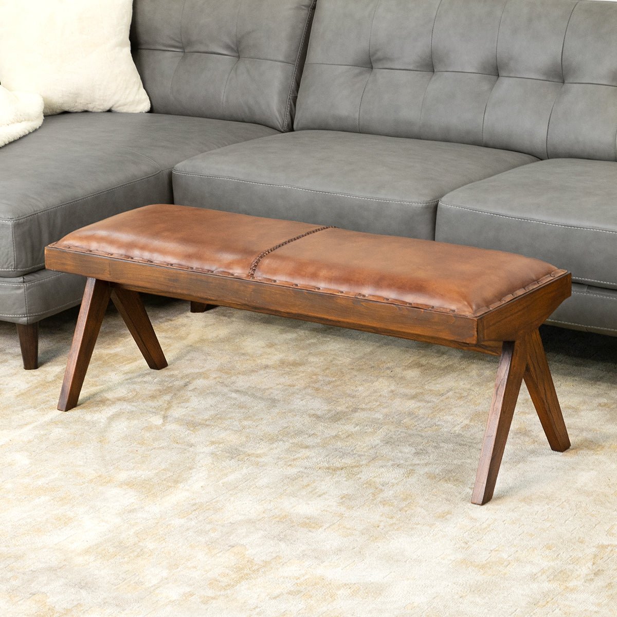 Finley Mindi Leather Bench