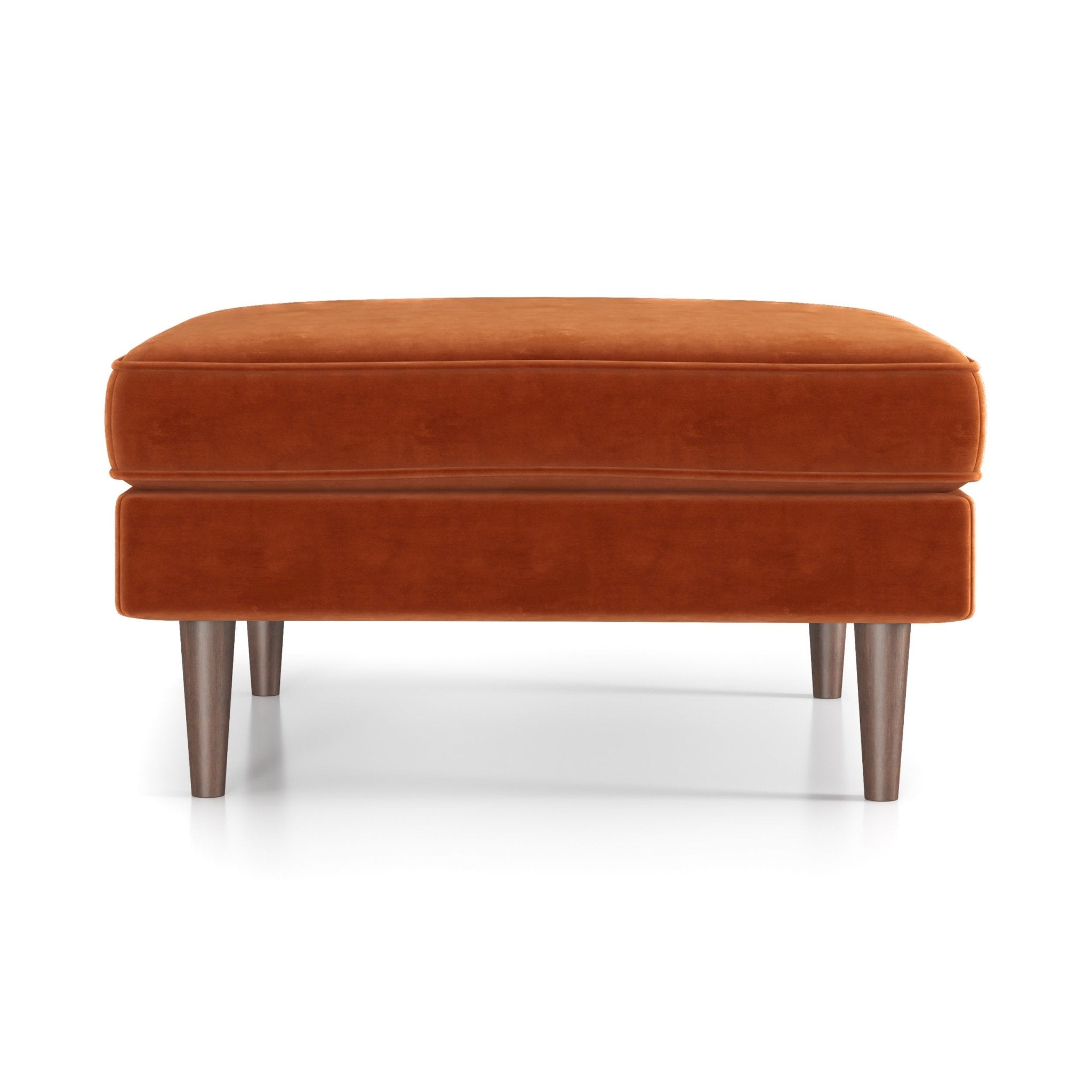 Fordham Ottoman Burnt Orange Velvet