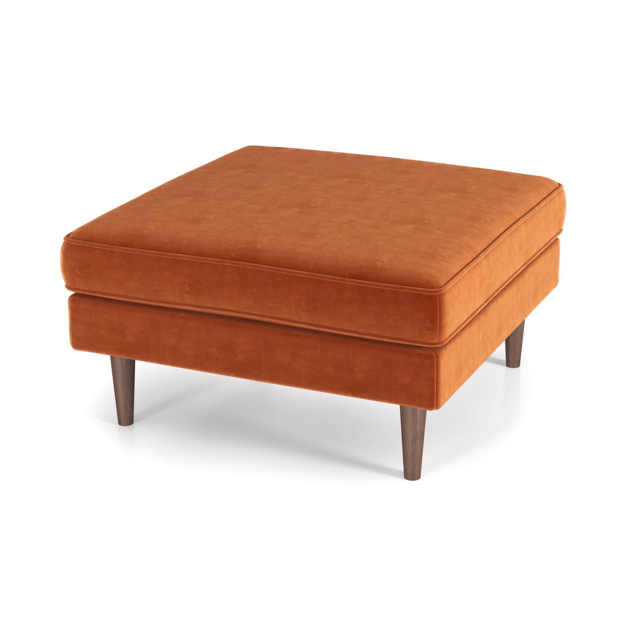 Fordham Ottoman Burnt Orange Velvet