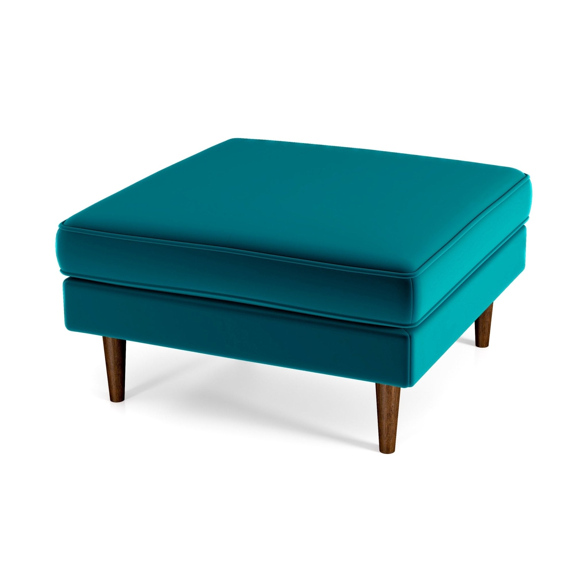 Fordham Ottoman Teal Velvet