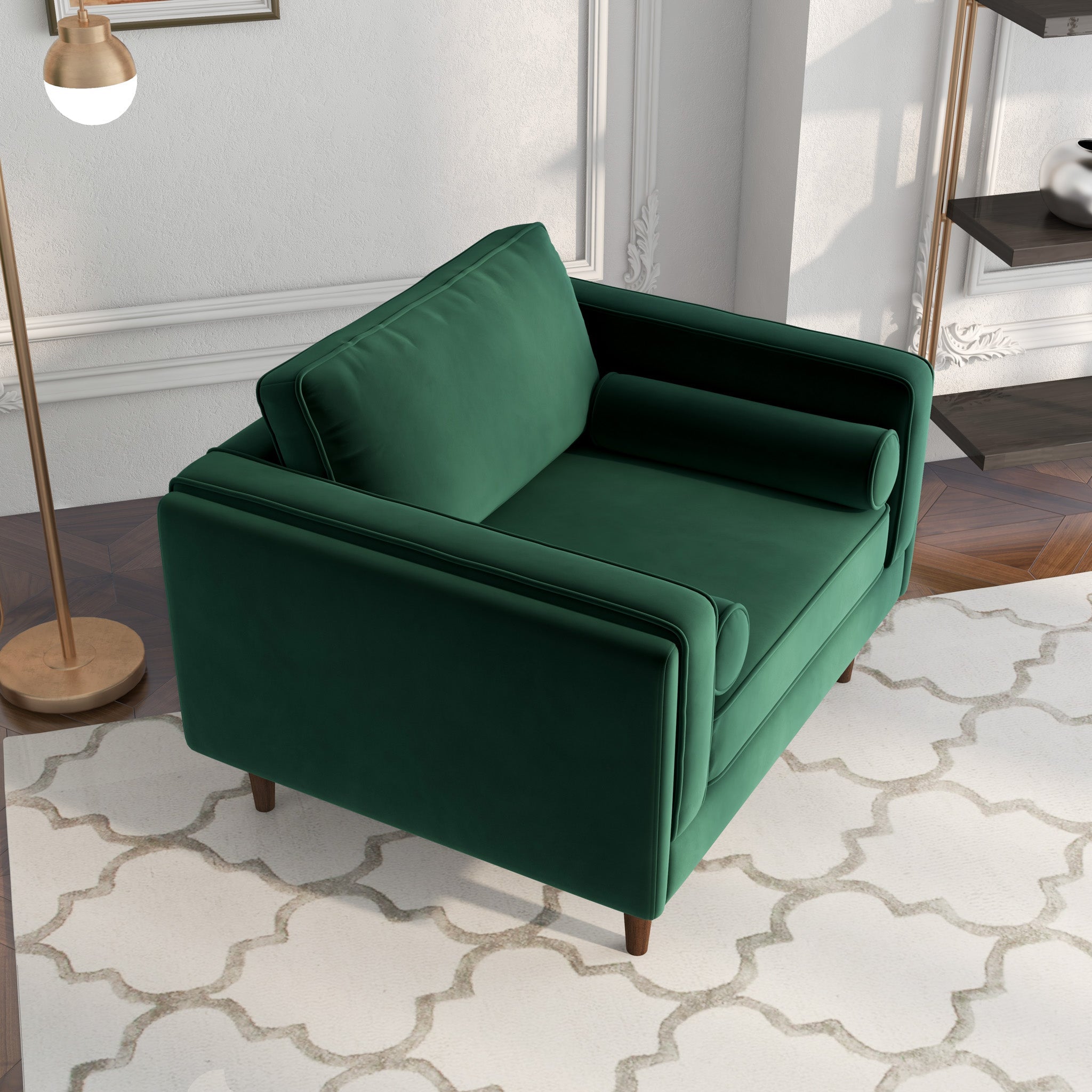 Fordham Lounge Chair Green Velvet