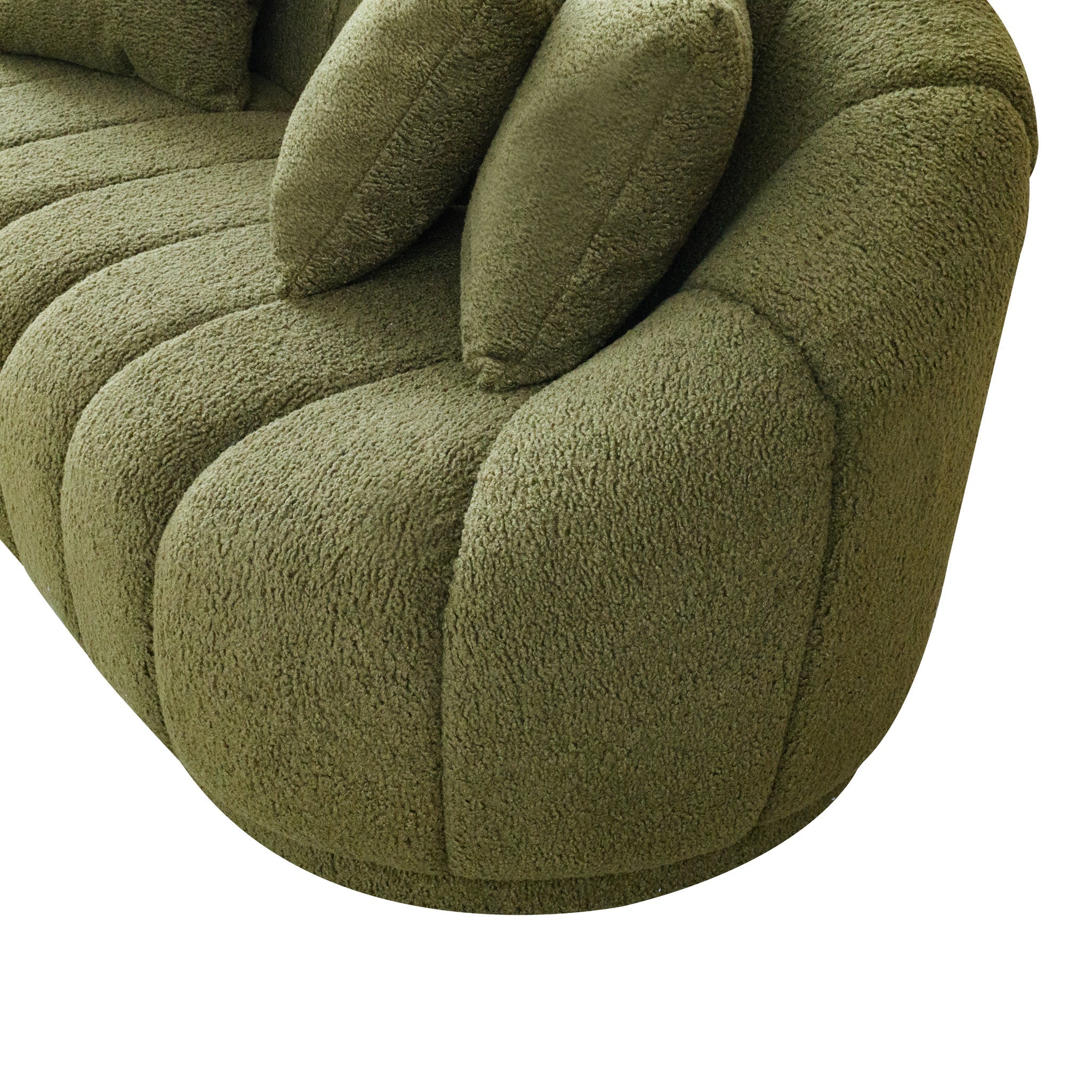 Forrester Sofa Modern Japandi Style Tight Back Green Boucle