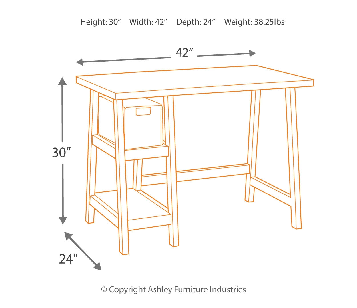 Mirimyn 42" Home Office Desk