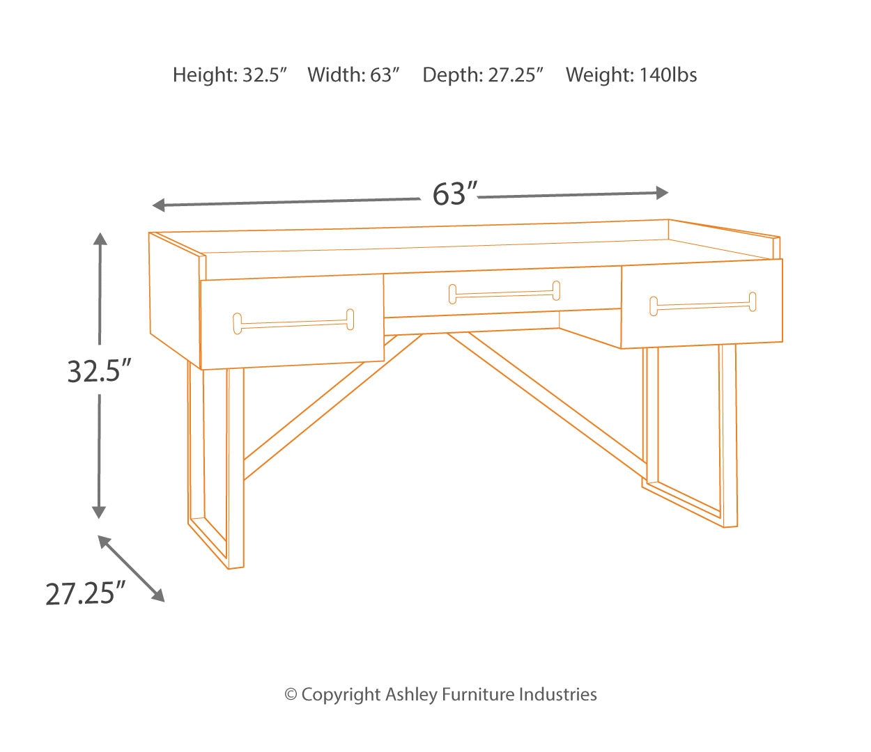 Starmore 63" Home Office Desk