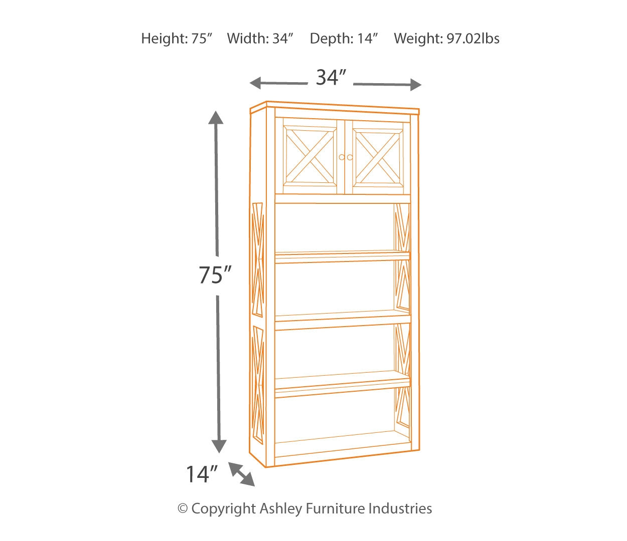 Bolanburg 75" Bookcase