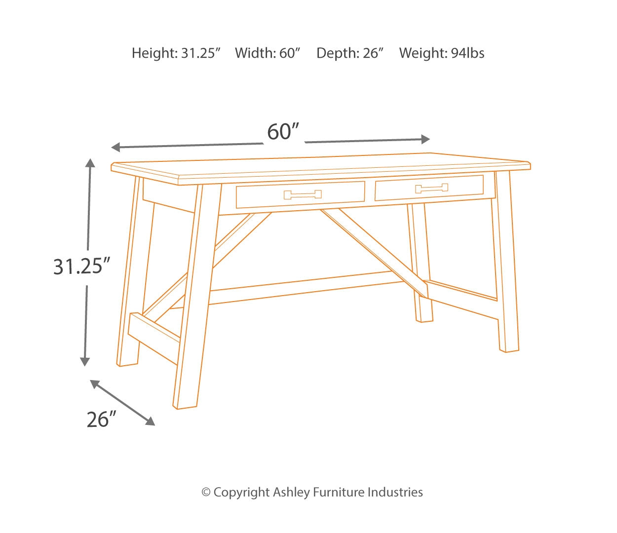 Baldridge Home Office Desk