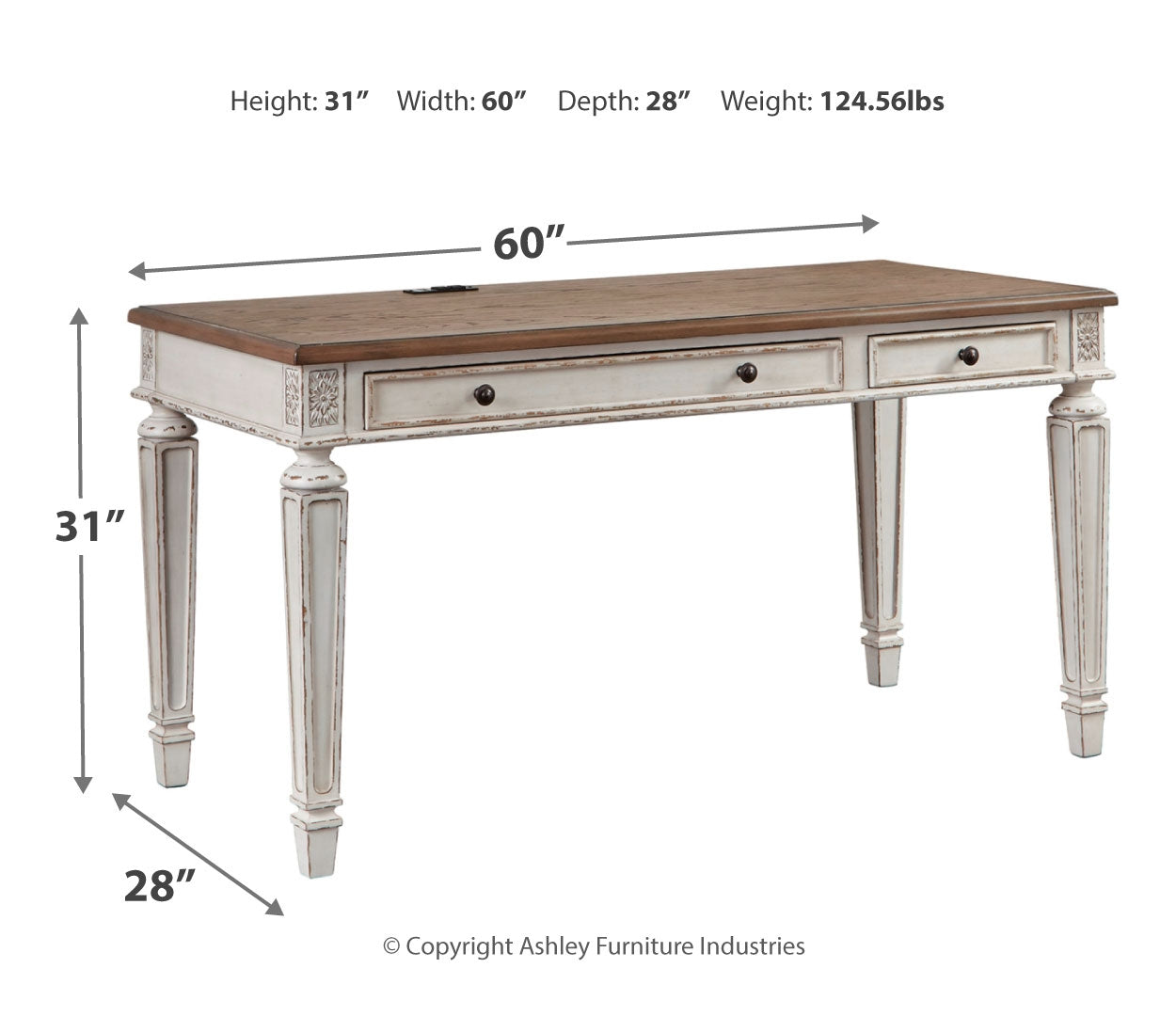 Realyn 60" Home Office Desk