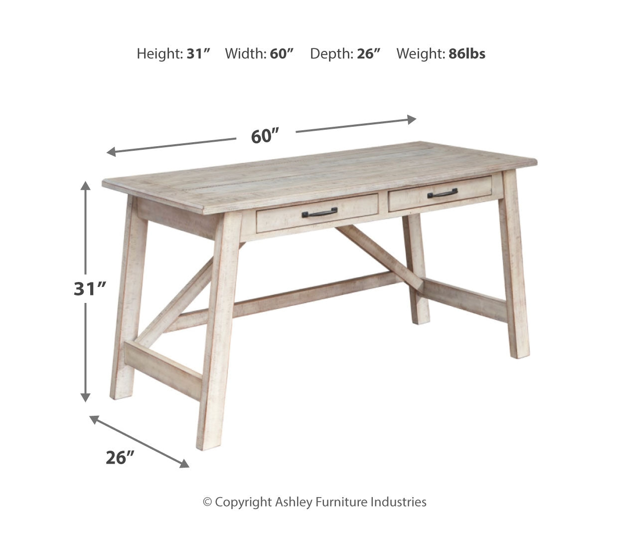 Carynhurst 60" Home Office Desk