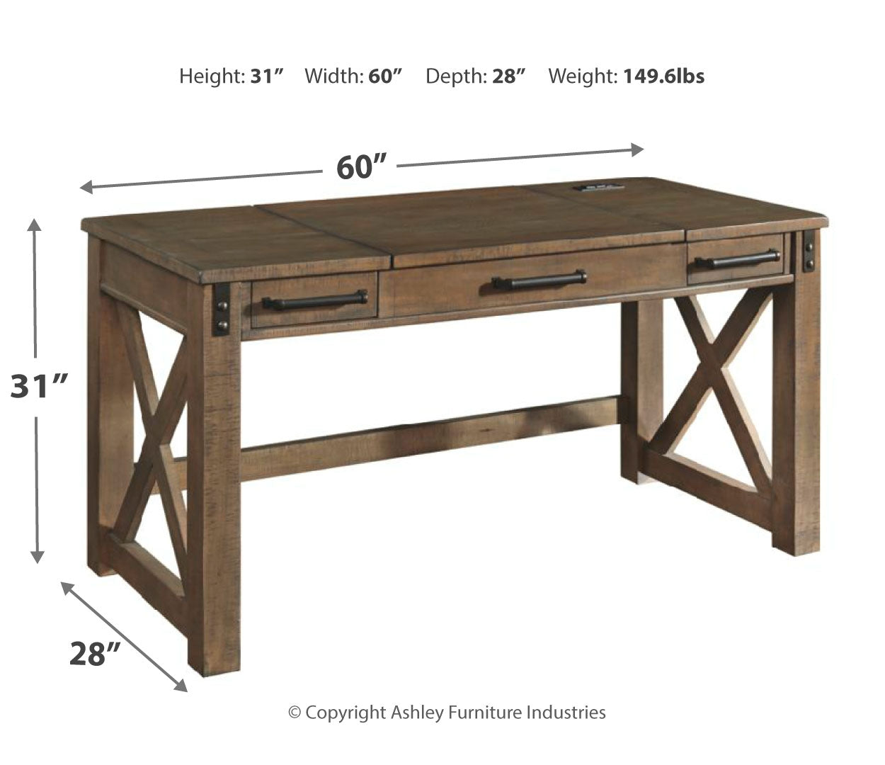 Aldwin Home Office Lift Top Desk