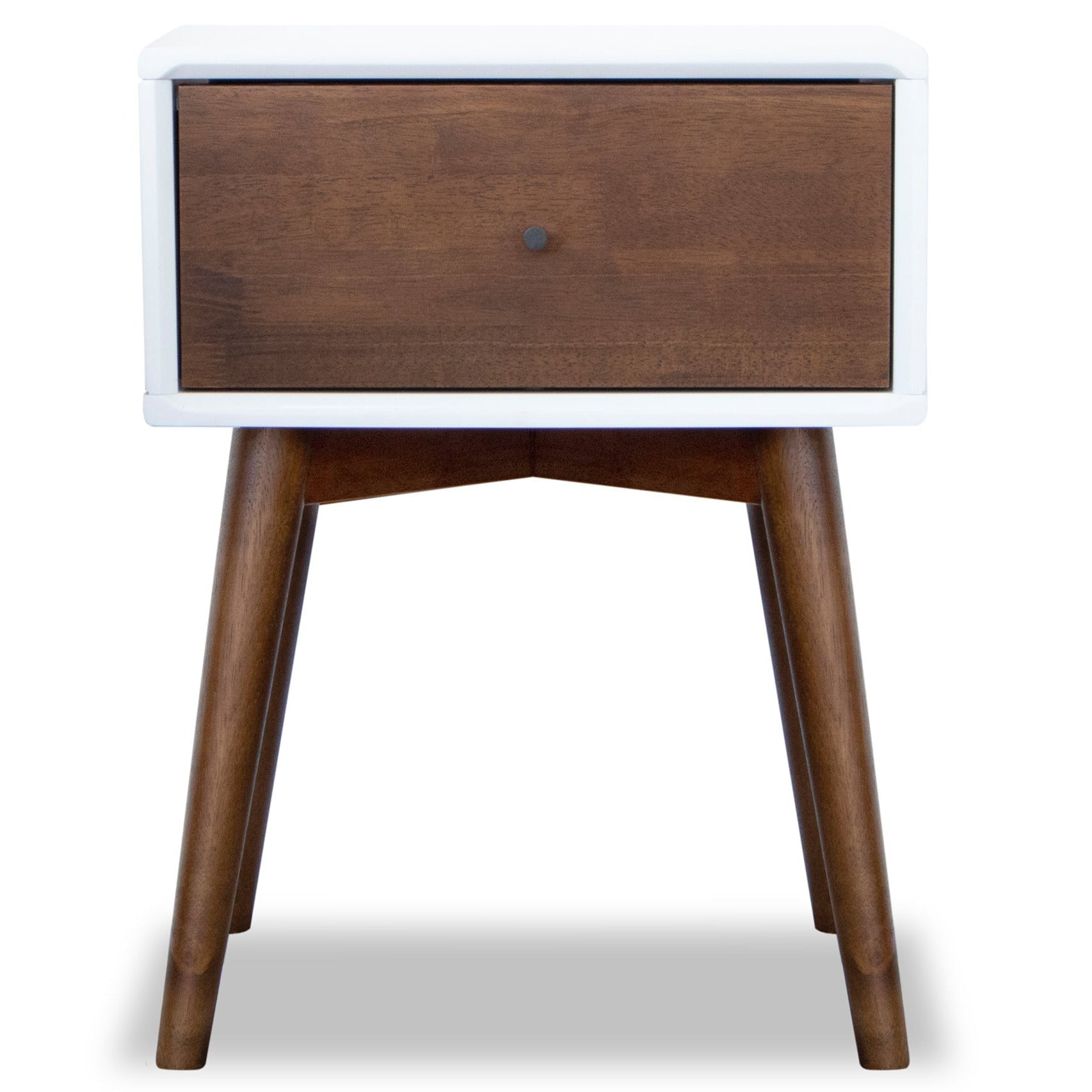 Hayes White Solid Wood Base Night Stand