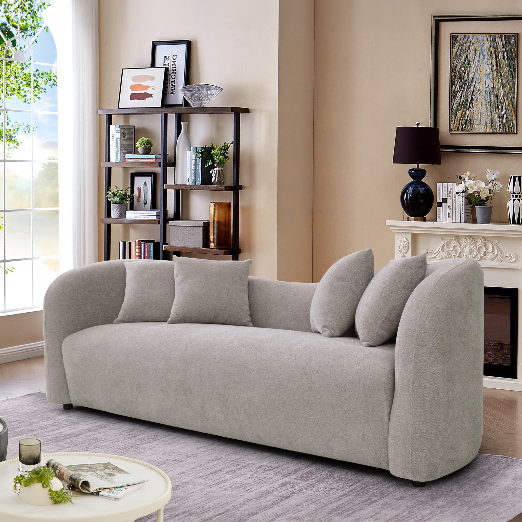 Hana Gray Boucle Sofa