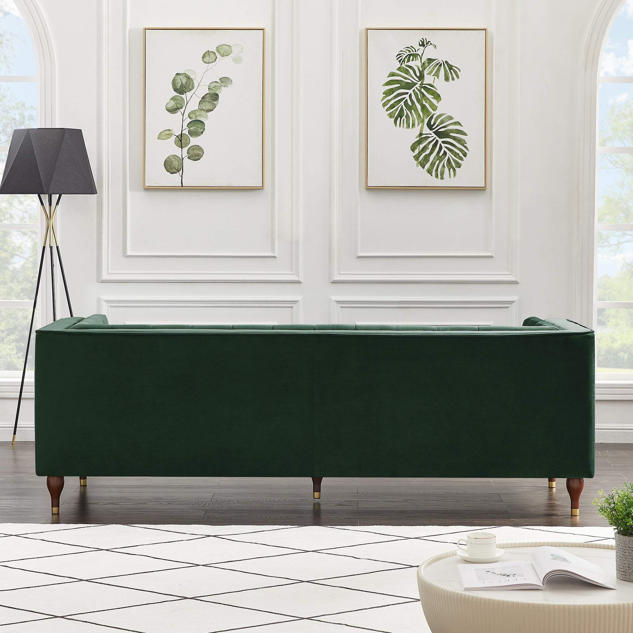 Houston Modern Sofa Green Velvet