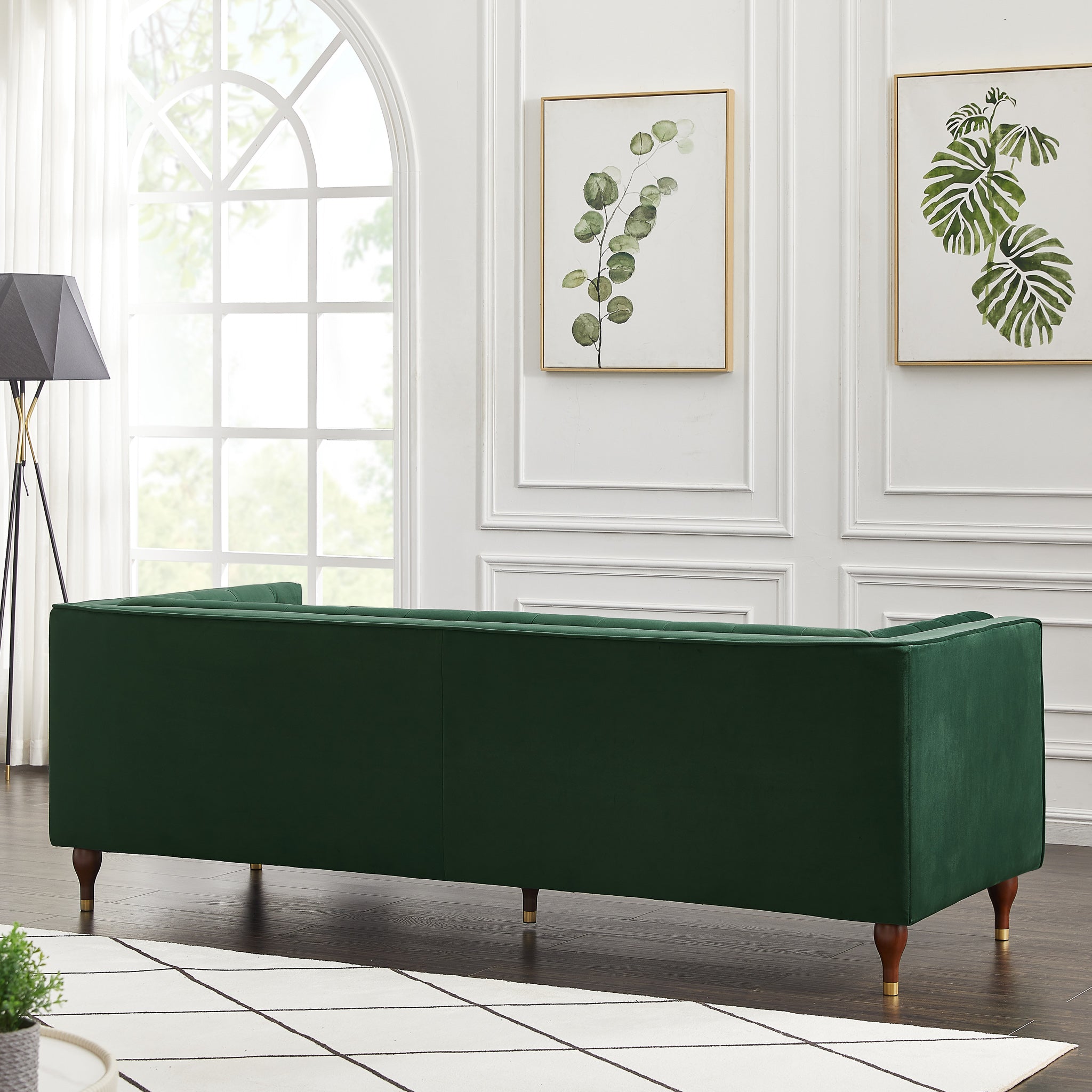 Houston Modern Sofa Green Velvet