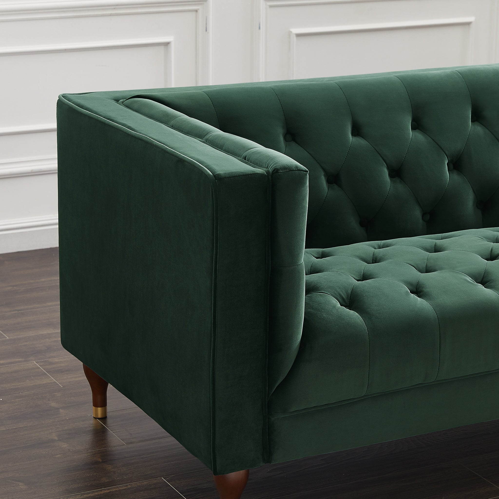 Houston Modern Sofa Green Velvet