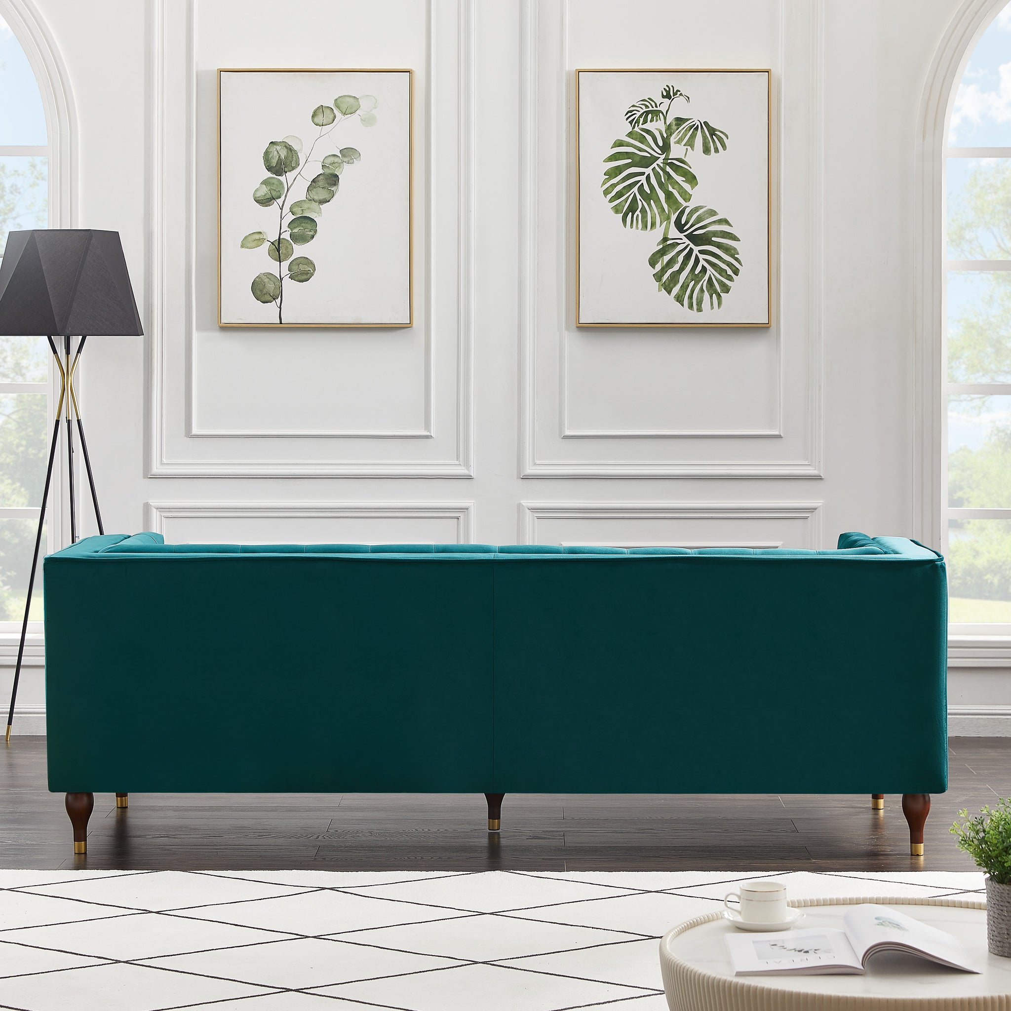 Houston Modern Sofa Teal Velvet