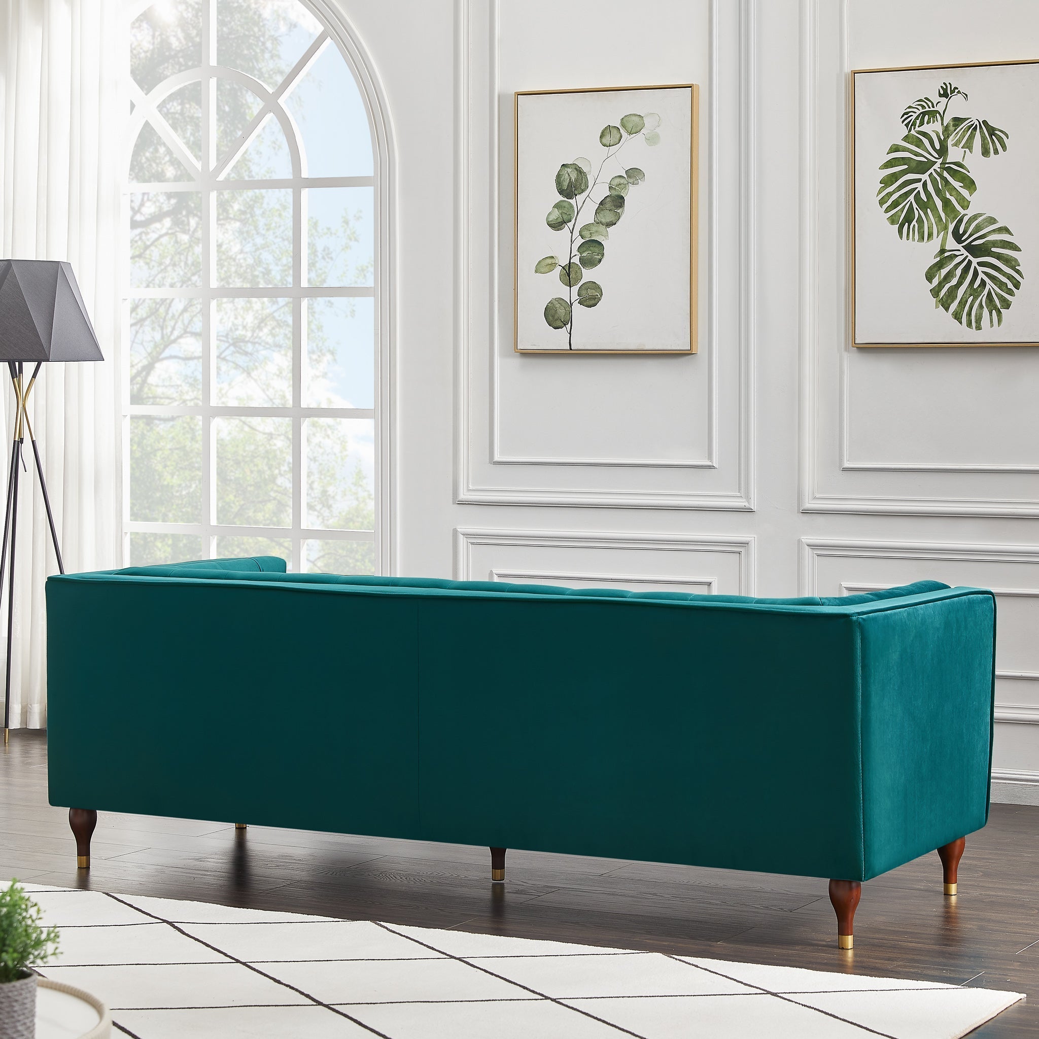 Houston Modern Sofa Teal Velvet