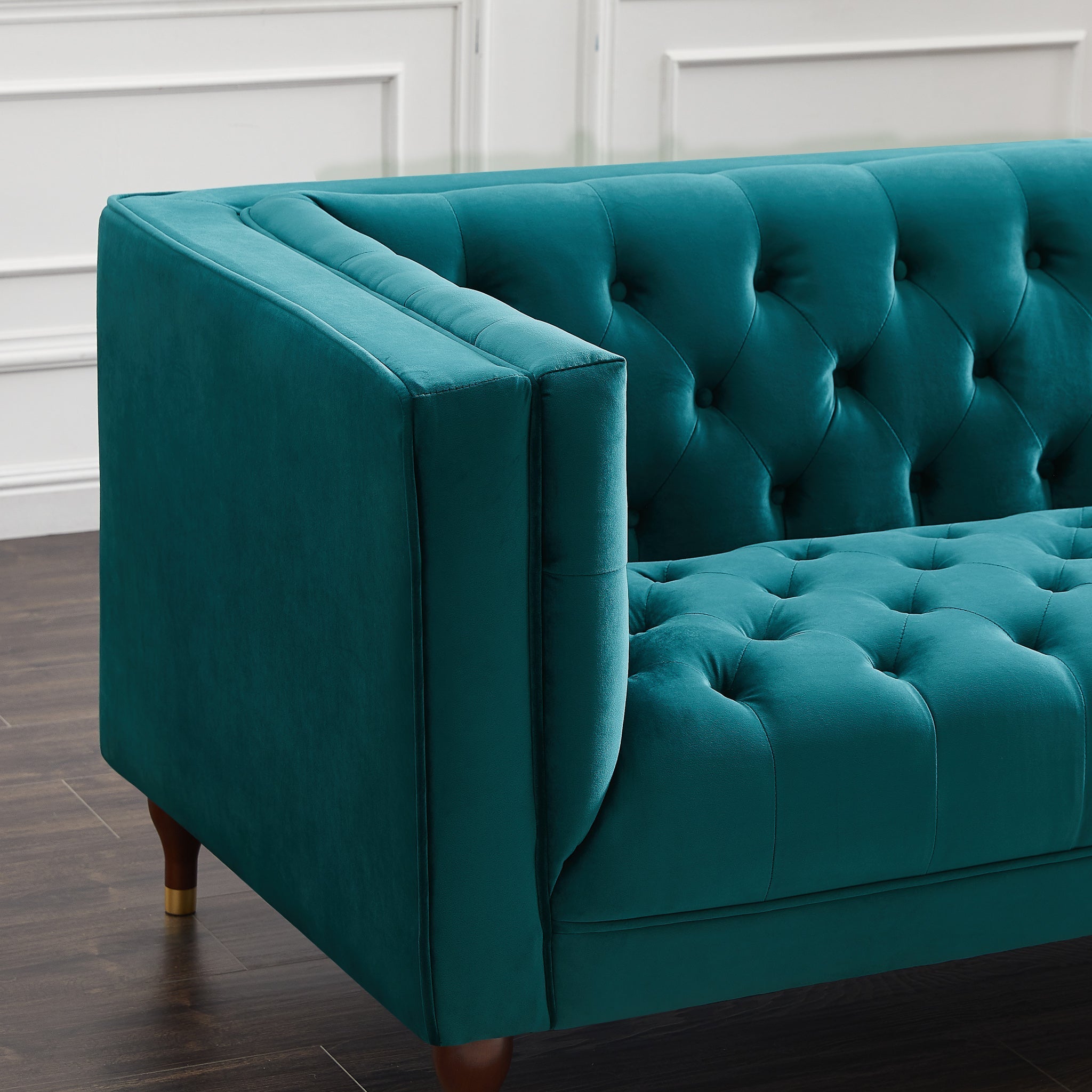 Houston Modern Sofa Teal Velvet