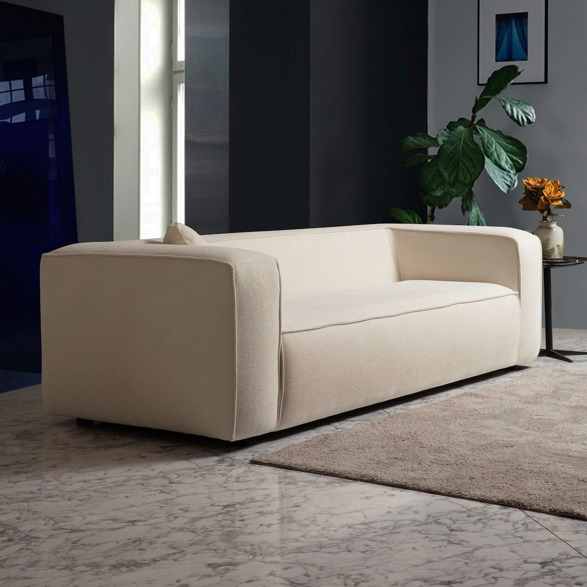 Barcelona Modern Boucle Sofa Cream