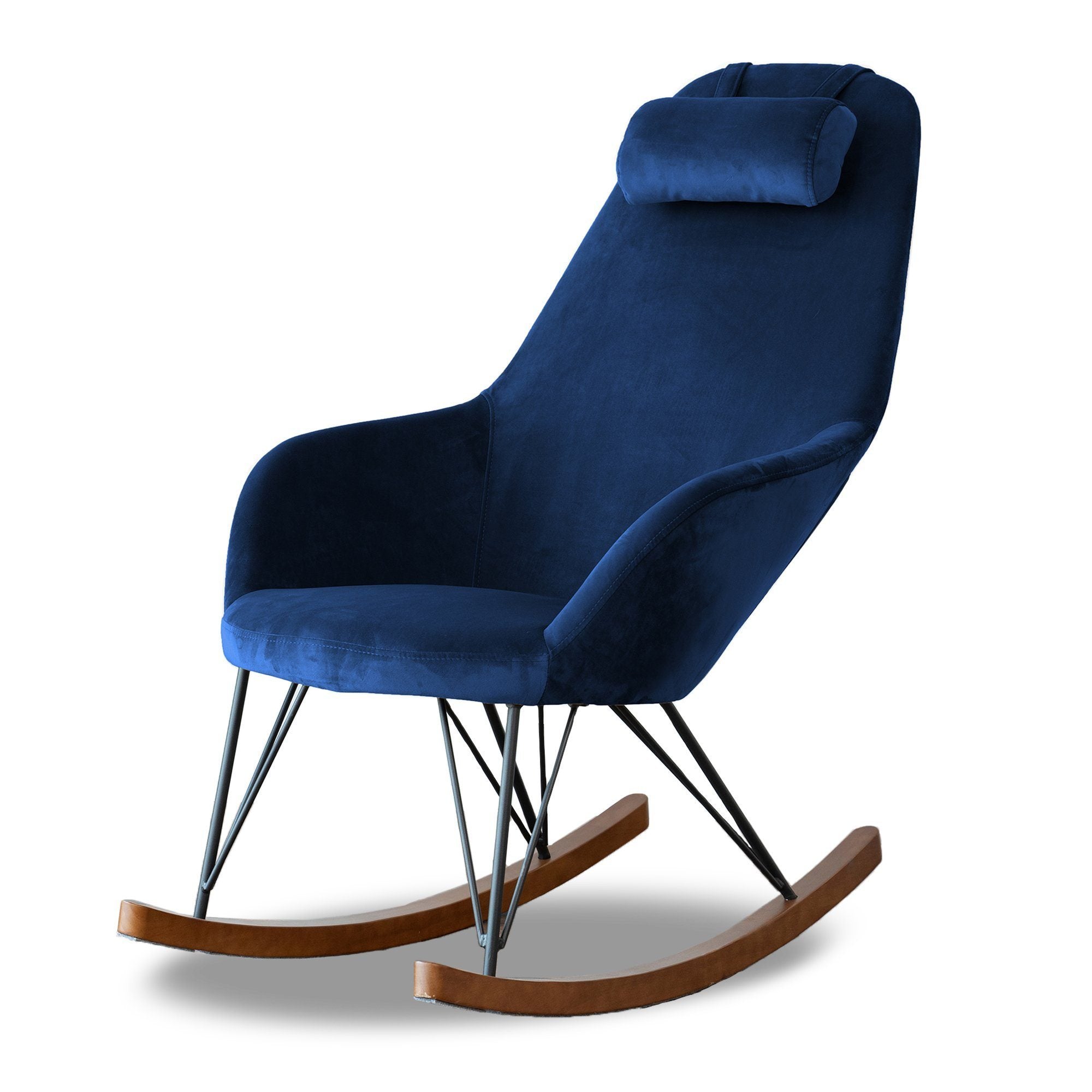 Ingrid Blue Velvet Rocking Chair