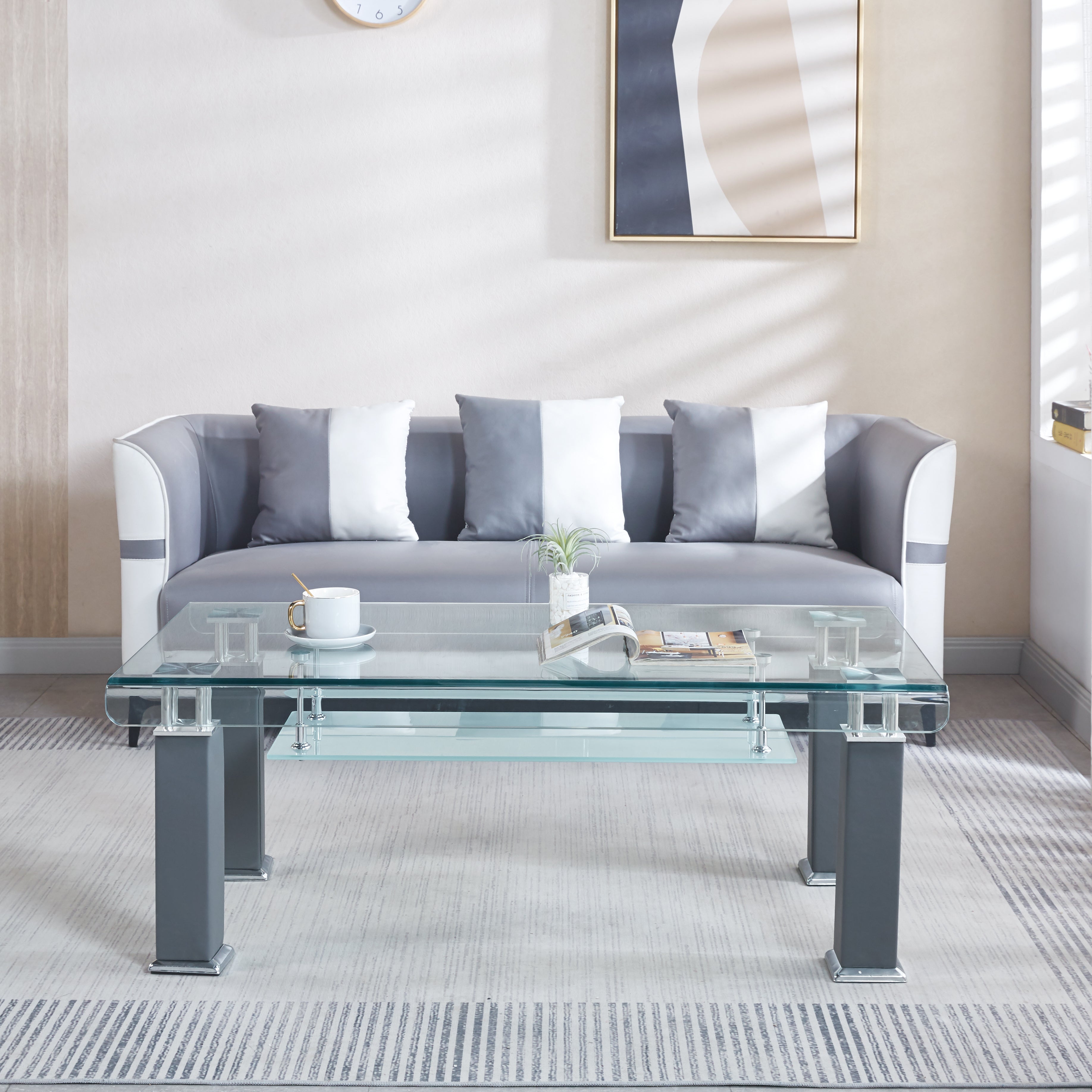 Vasilios Glass Coffee Table Grey