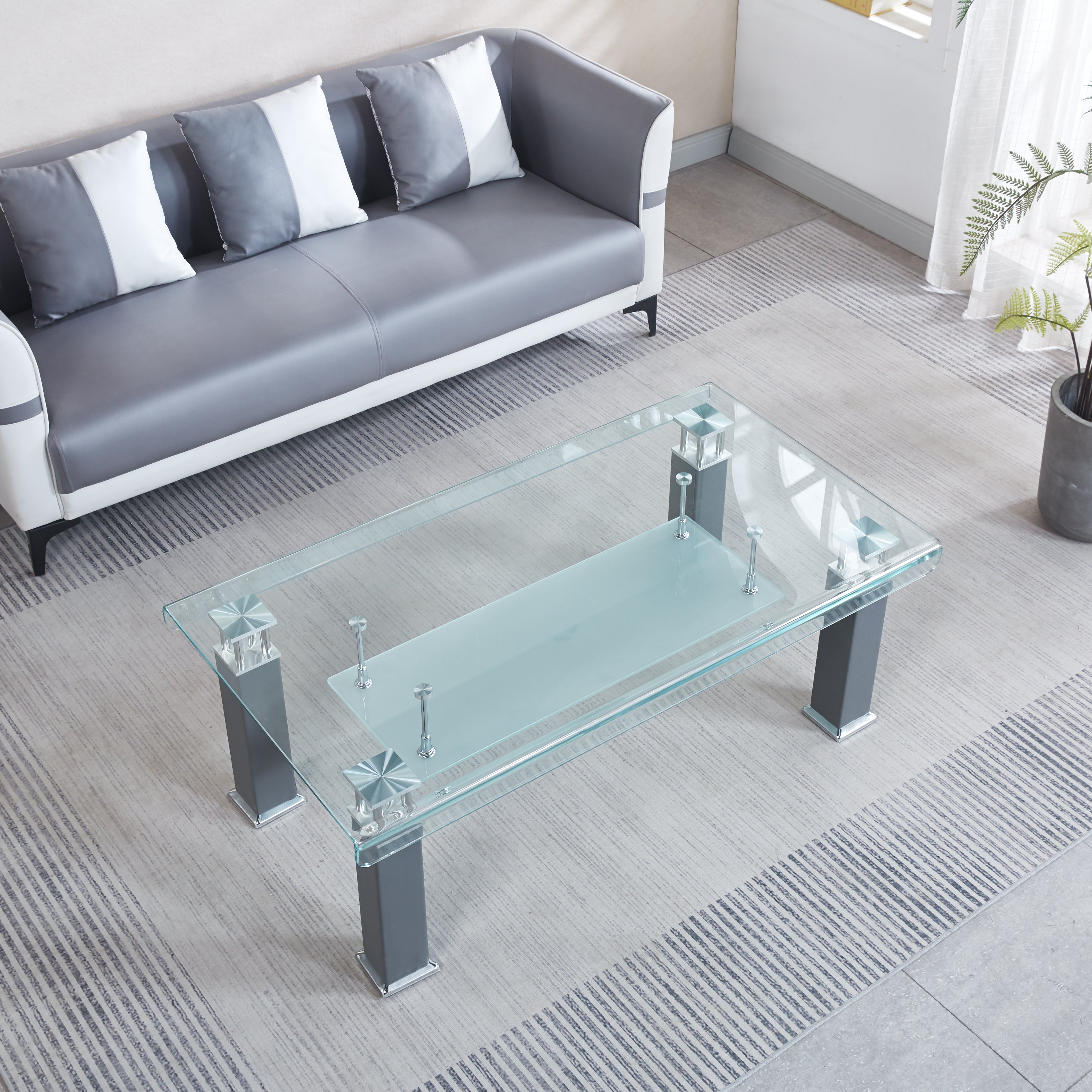 Vasilios Glass Coffee Table Grey