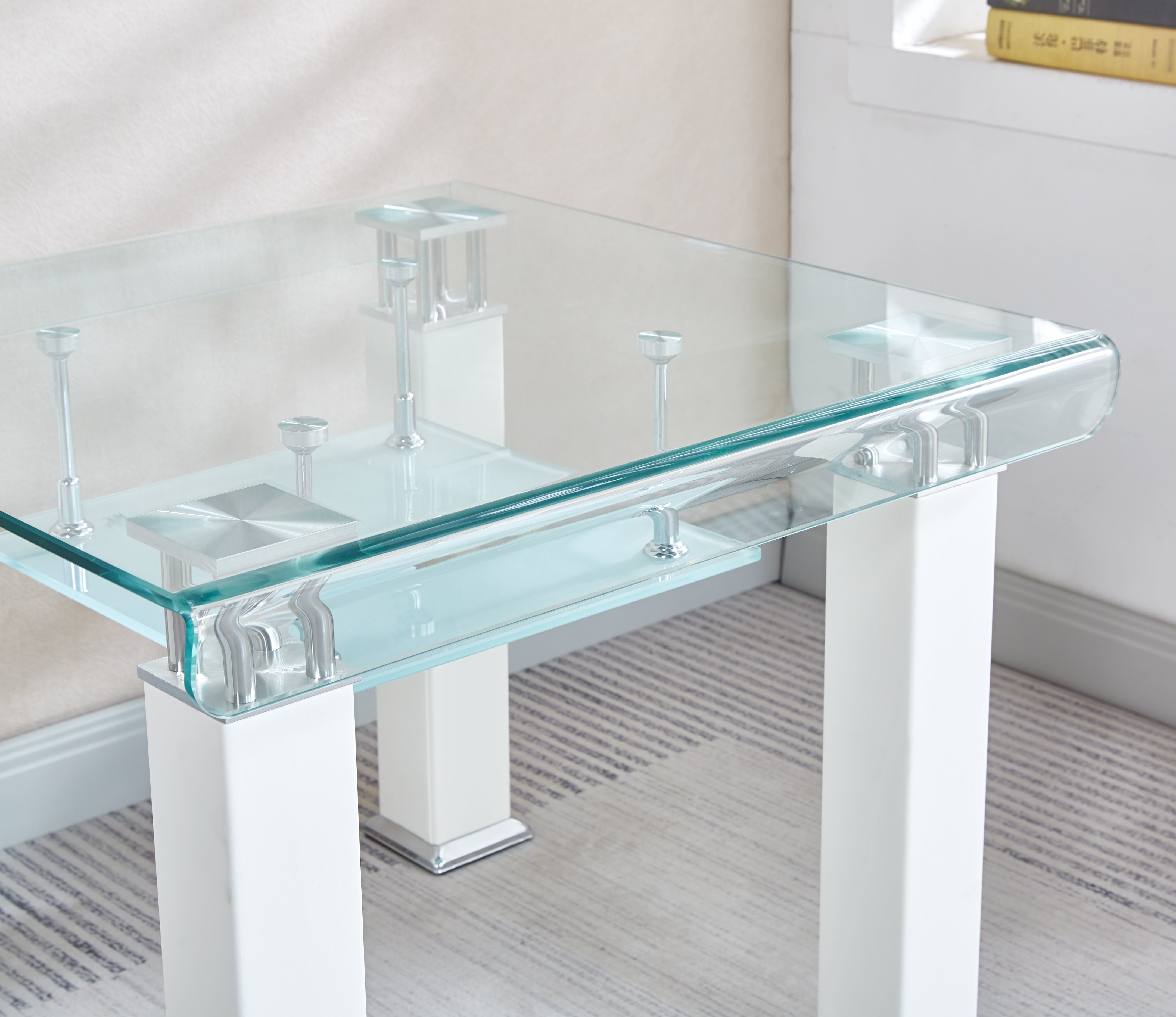 Arola Glass End Table White