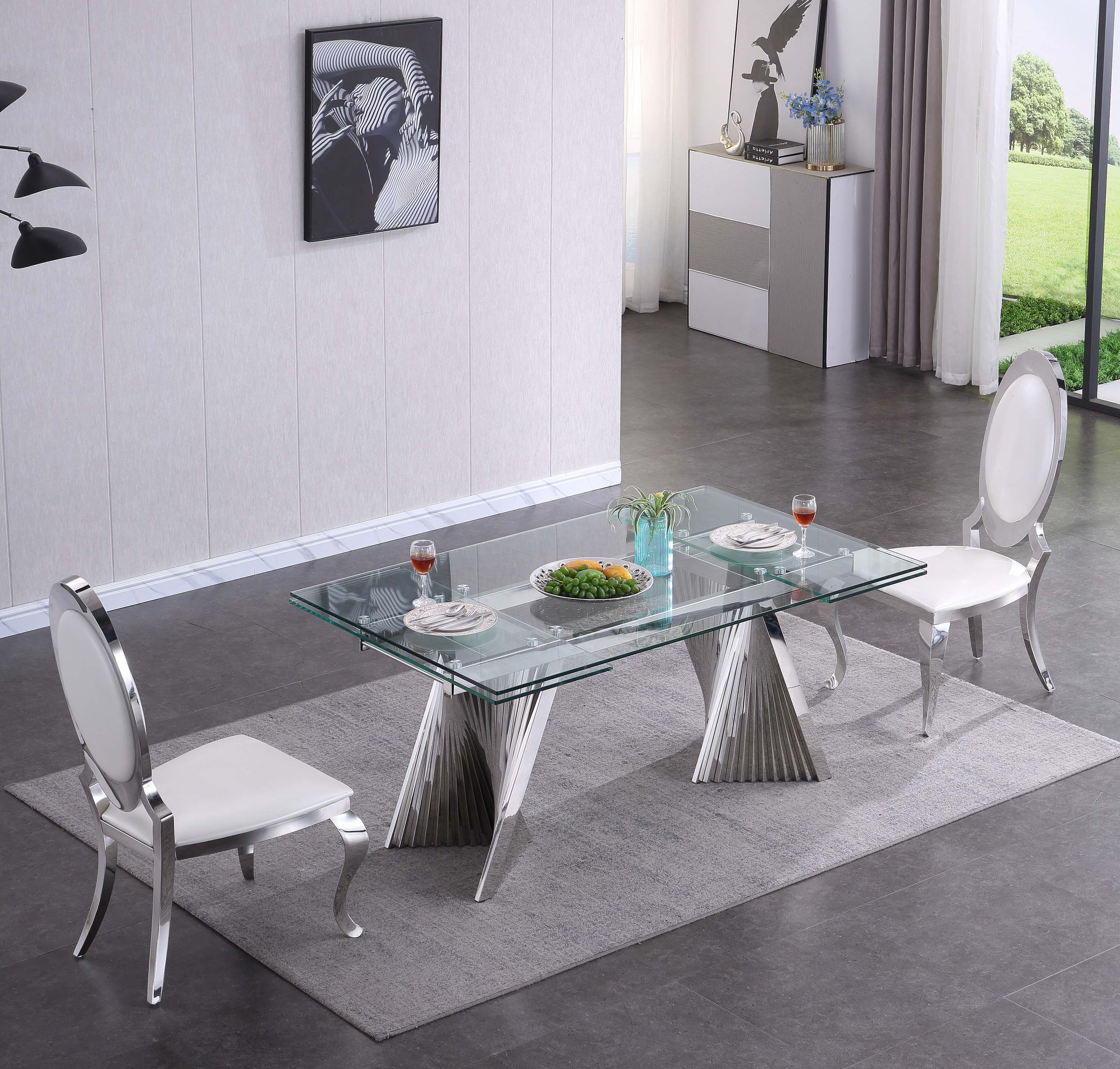 Shoffner Extendable Dining Table Glass