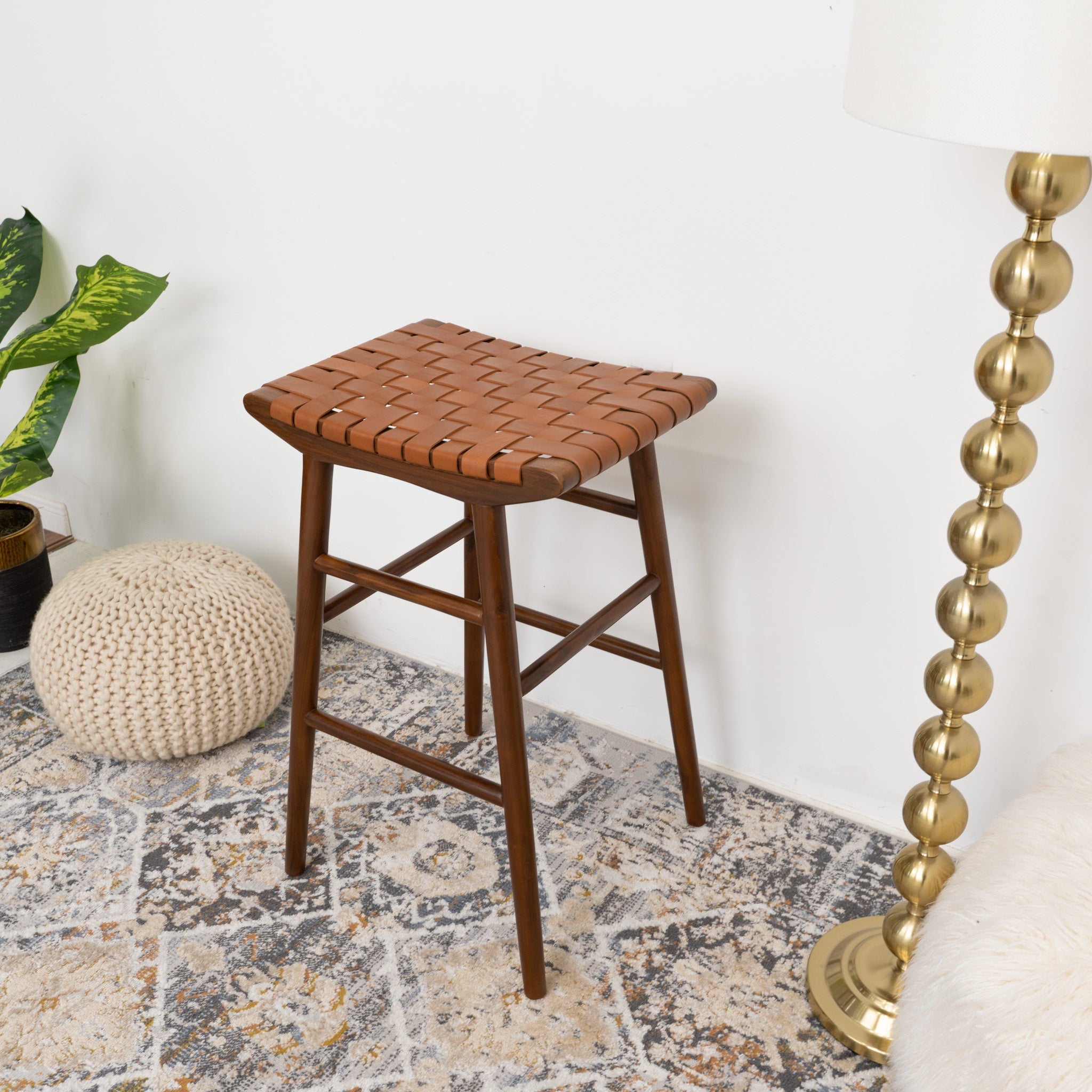 Janet Tan Leather Bar Stool