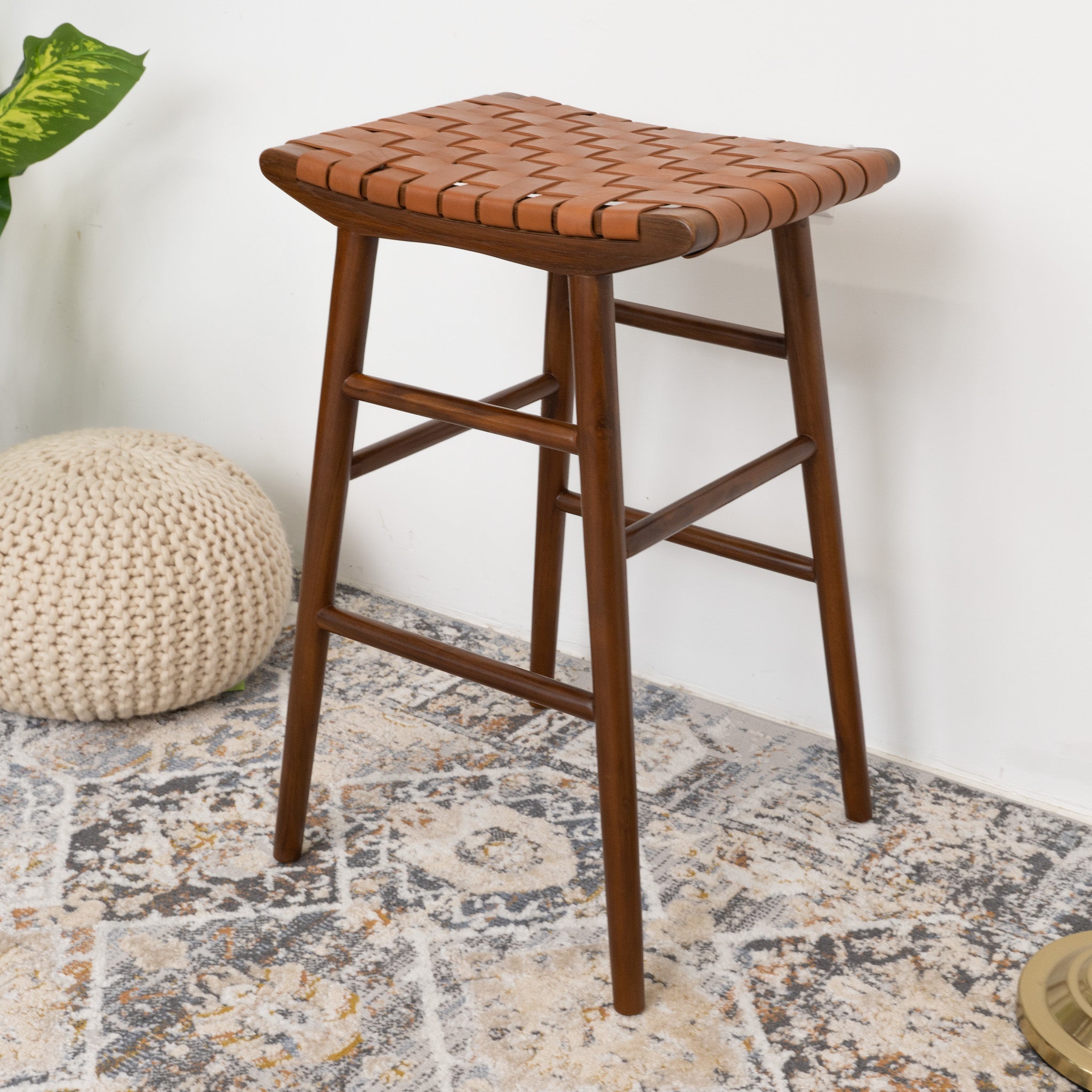 Janet Tan Leather Bar Stool