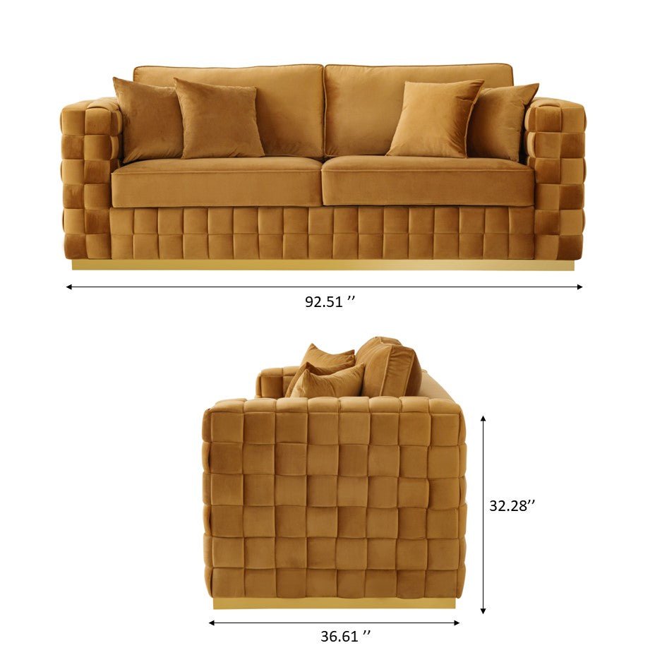 Jordan Mustard Yellow Velvet Sofa