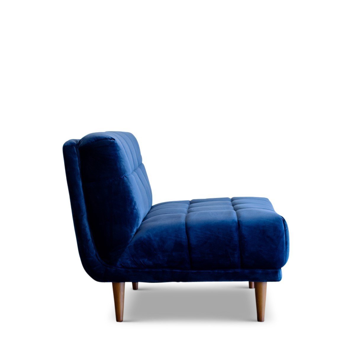 Kano Armless Lounge Chair Navy Blue Velvet