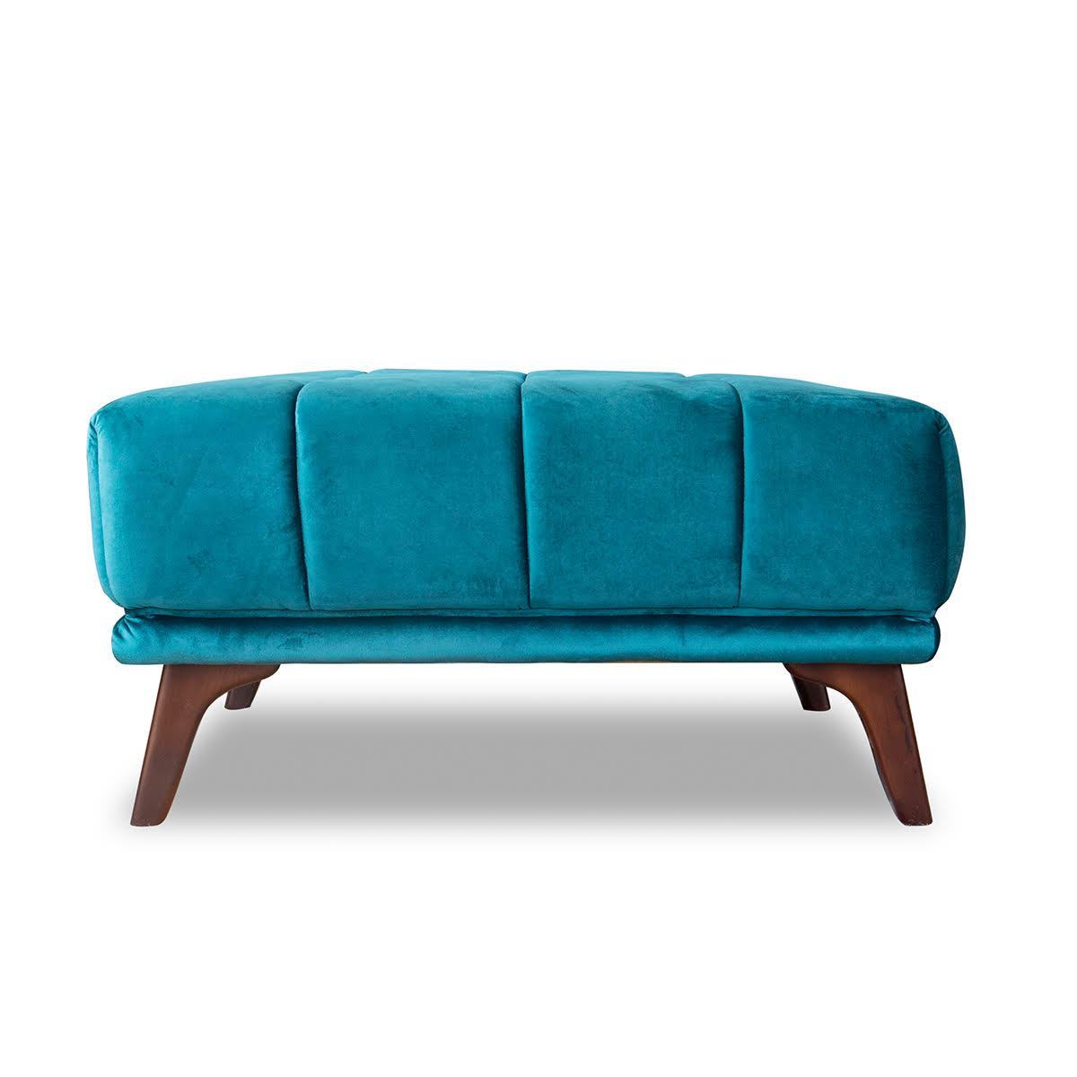 Kano Ottoman Turquoise Velvet