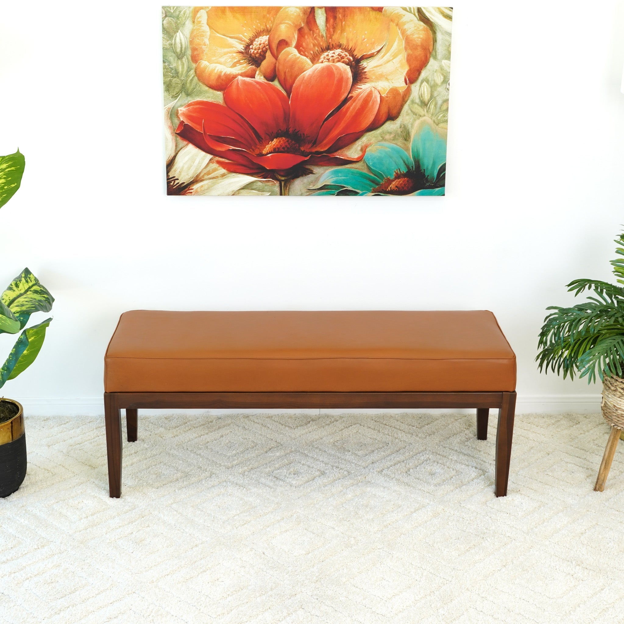 Kampa Bench Dark Tan Leather