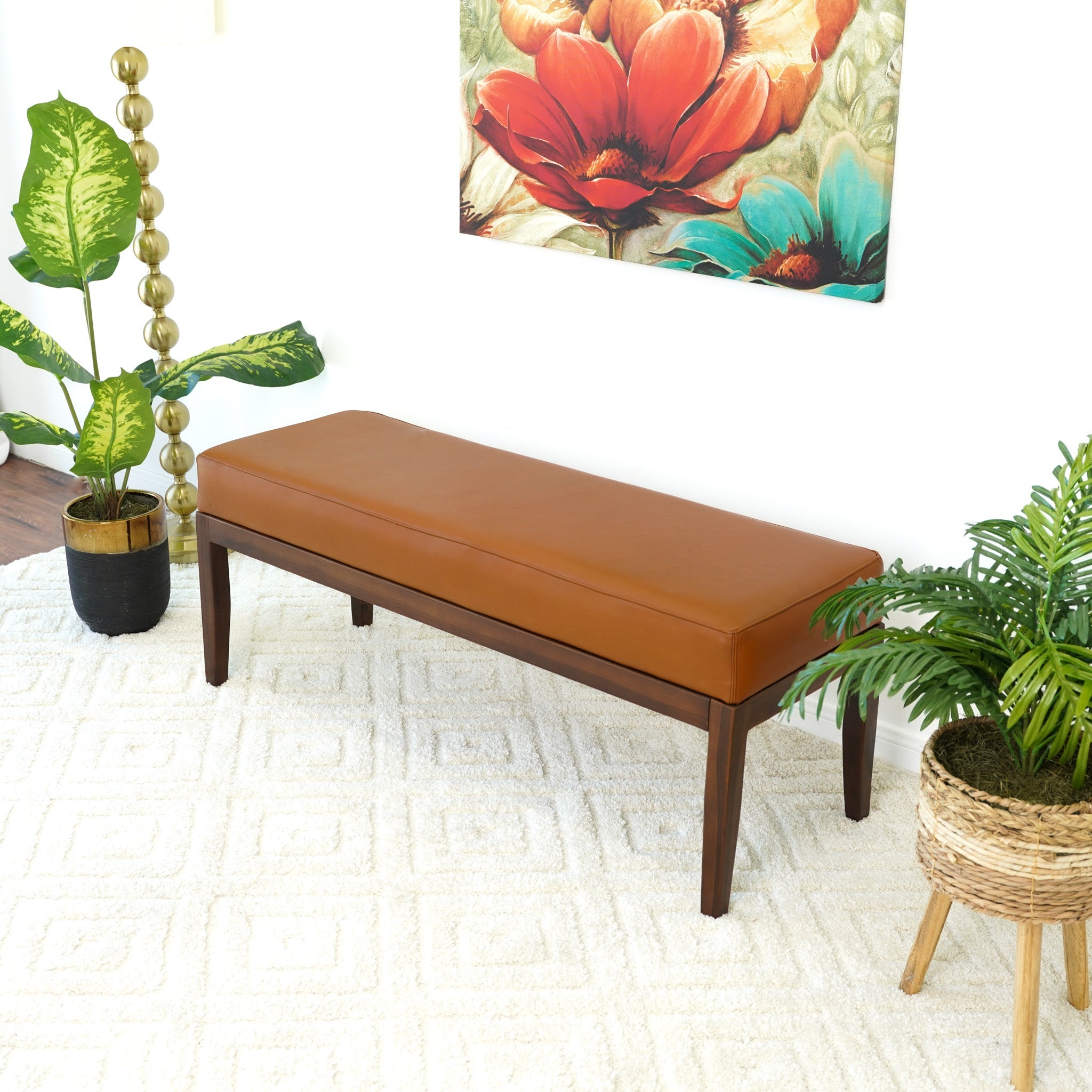 Kampa Bench Dark Tan Leather