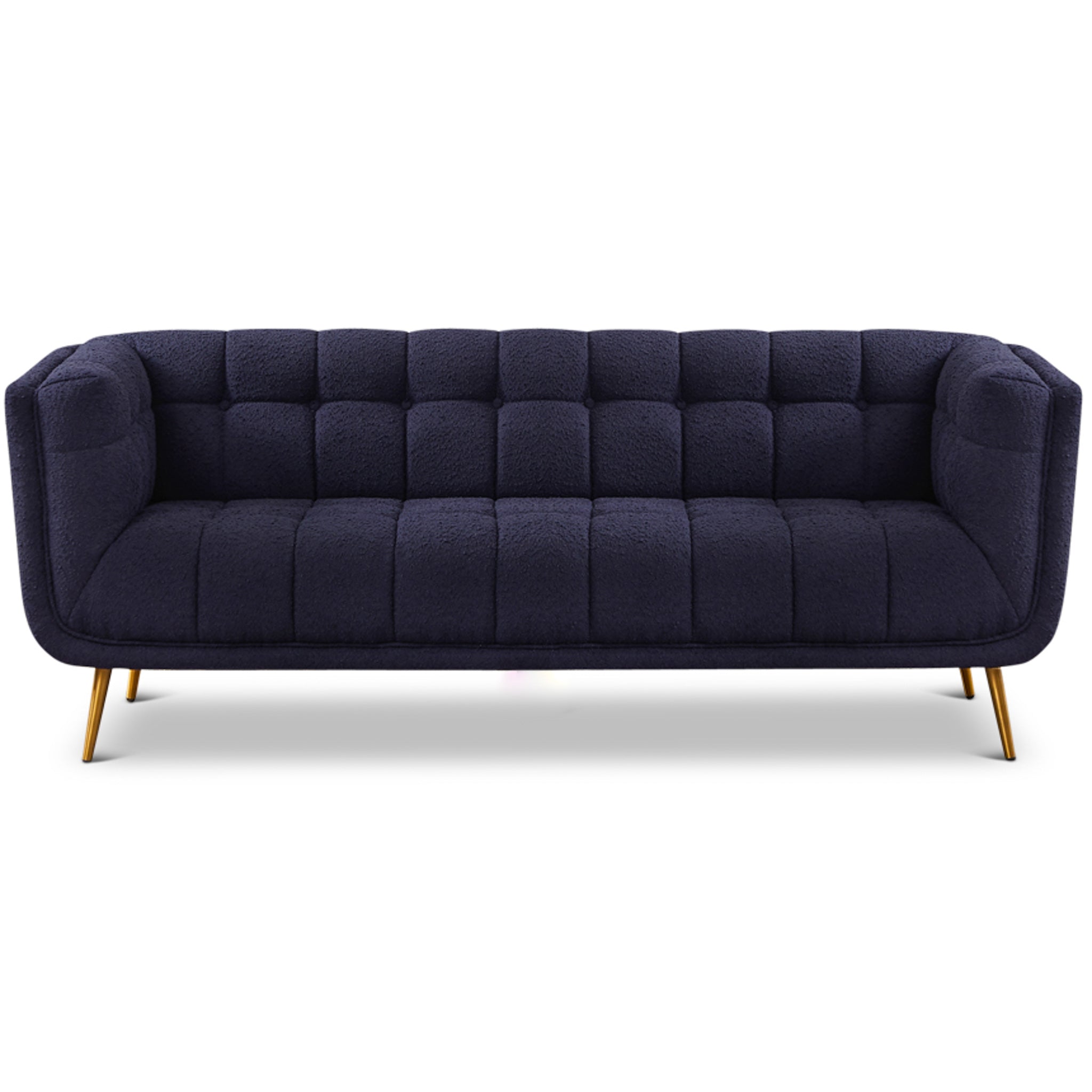 Kano Sofa Large Dark Blue Boucle with Metal Feet