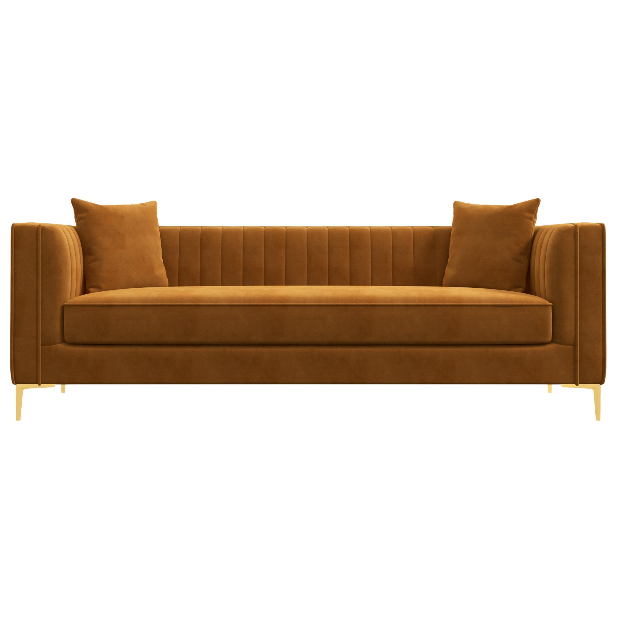 Kendra Sofa 91" Cognac Velvet